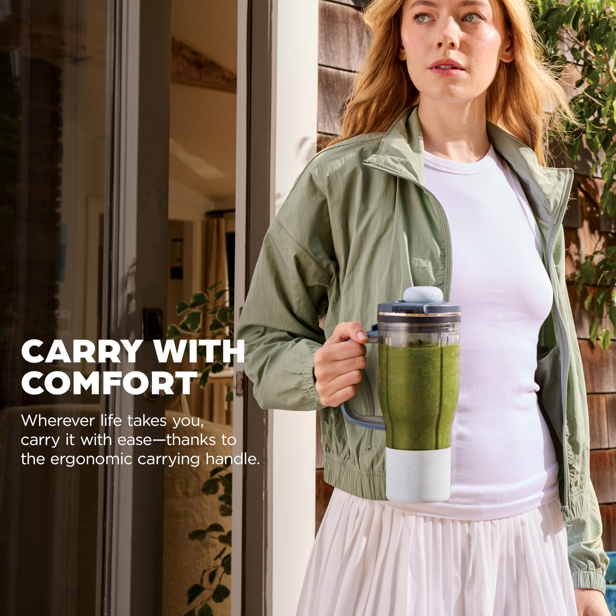 Ninja Blendboss™ | Personal Blender for Smoothies & Frozen Drinks | 26oz Travel Tumbler with LeakProof Lid, Chug Spout & Detachable Straw | Auto-iQ Technology | Cyberspace | DB351CY - 5