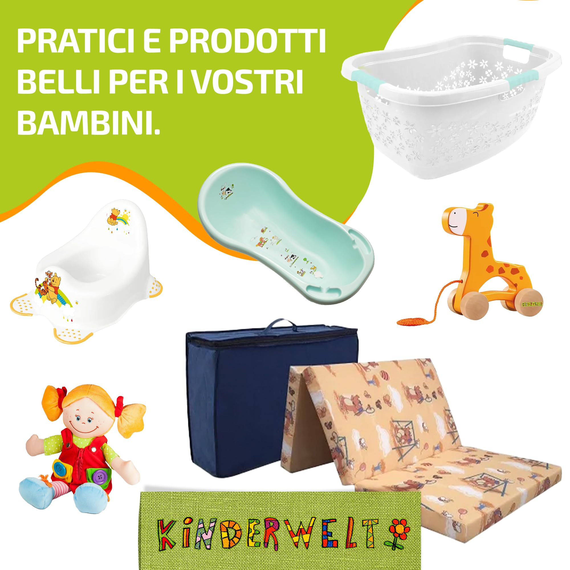 Kinderwelt Materasso in Schiuma Neonato Comfort Trapuntato Materasso per Neonato Materasso 70 x 140 Bianco Spugna