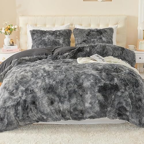 Miniatura 15 de EMME Juego de funda de edredón mullido de color azul de lujo, tamaño individual, juego de funda de edredón mullido de 2 piezas de fundas de edredón