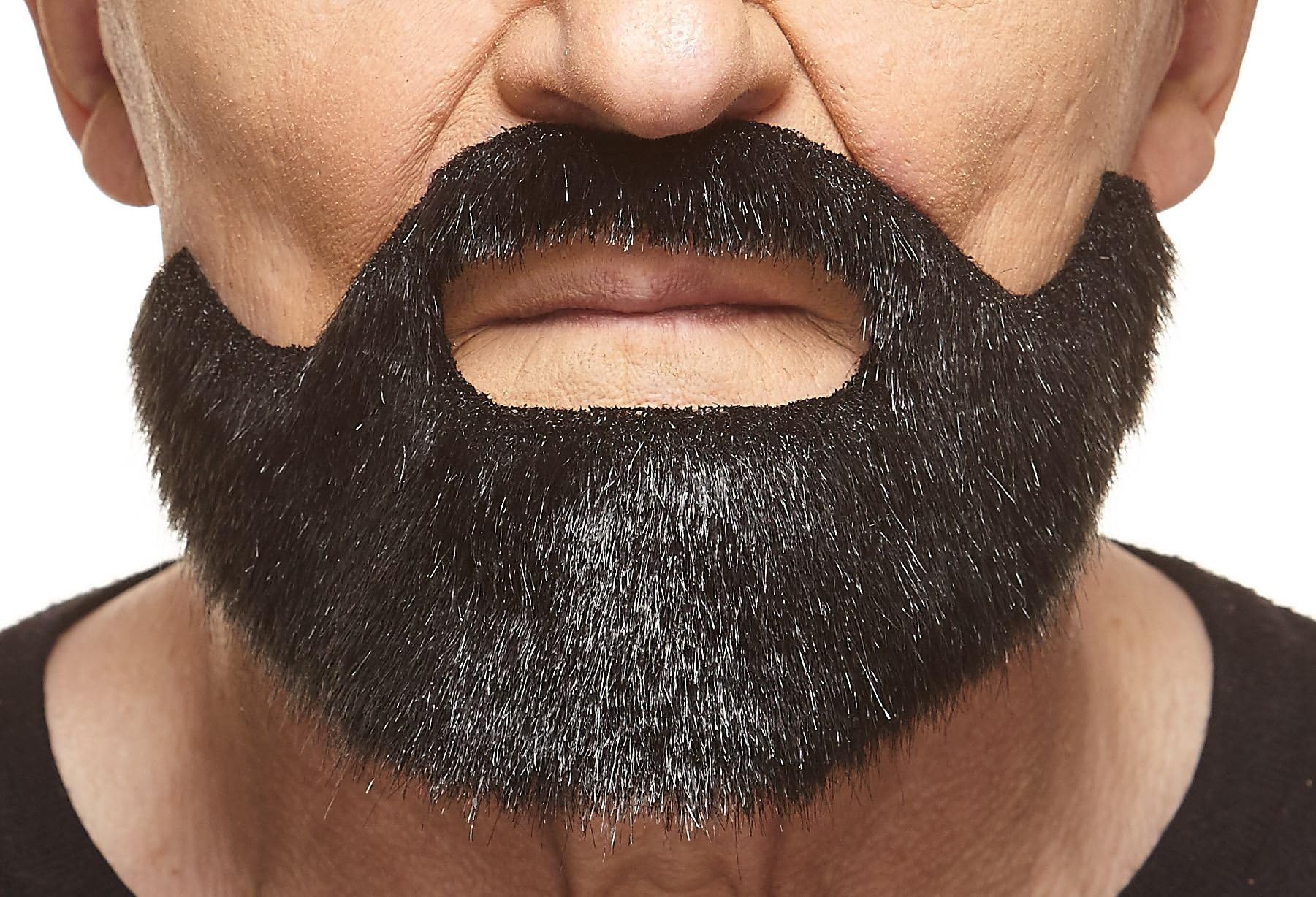 Self Adhesive, Novelty, Short Boxed Fake Beard, False Facial Hair, Costume Accessory for Adults, Black Lustrous Color