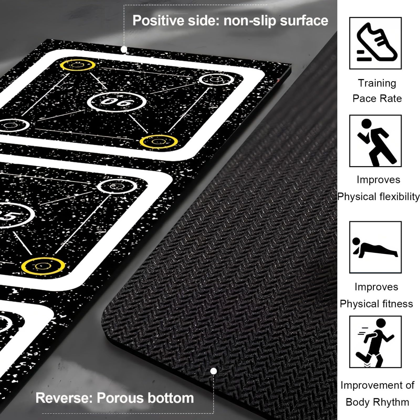 Caucho Escalera de Agilidad Suave Escalera para Hacer Deporte de 4.5 Metros 10 Peldaños(450 * 40cm/15Ft)