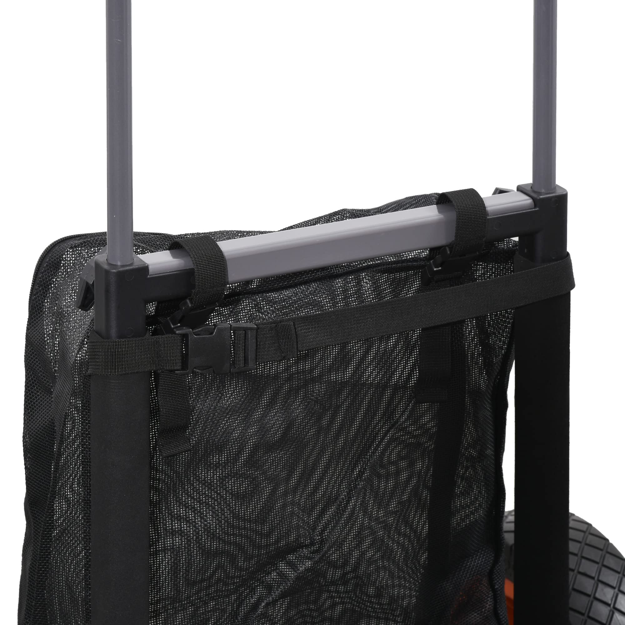 SPORTNOW Carro Playa Plegable, Carro Transporte con Grandes Ruedas de 30 cm para Todo Terreno, con Bolsillo de Malla y Mango Telescópica de Aluminio, para Jardín, Campaña, Compra, Carga 150 kg, Gris