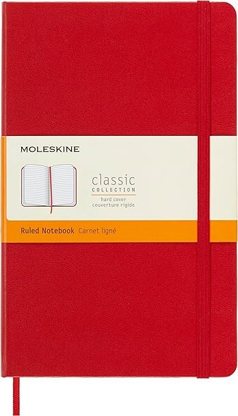 Moleskine Large Ruled Hardcover Notebook Scarlet Red