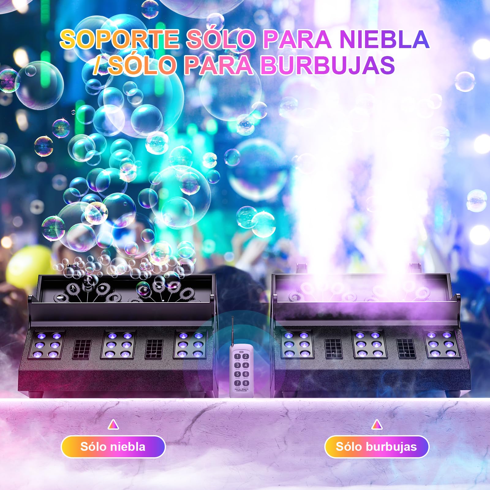 Máquina de Humo con Remoto 1500W Máquina de Niebla de Burbujas Automática Máquina de Burbujas para Fiestas Al Aire Libre Bodas Halloween Vacaciones Bodas Fiestas de cumpleaños