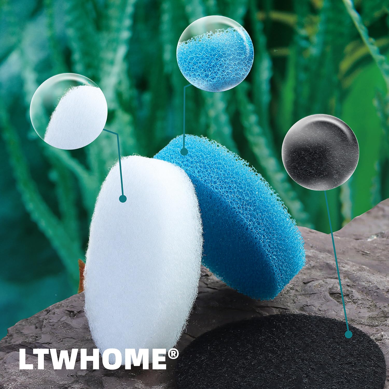 Amazon | LTWHOME ろ過器 外部フィルター 水槽 交換用 粗目 細目 