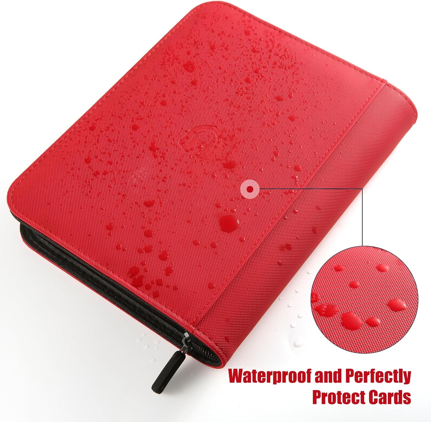 Pemocyny Trading Card Binder with Sleeves, Red, 288 Card Storage Capacity, Durable and Waterproof