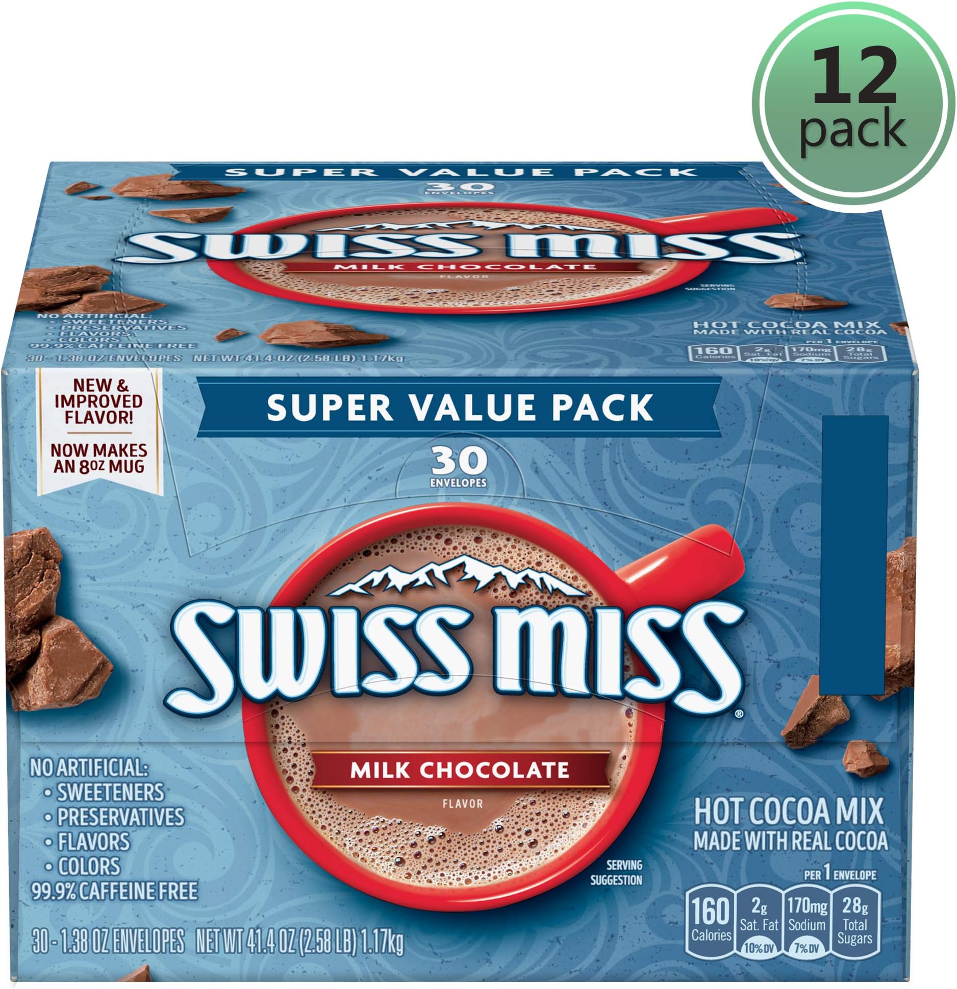 Milk Chocolate Swiss Miss Hot Cocoa Mix, 30 ct - Pack of 12