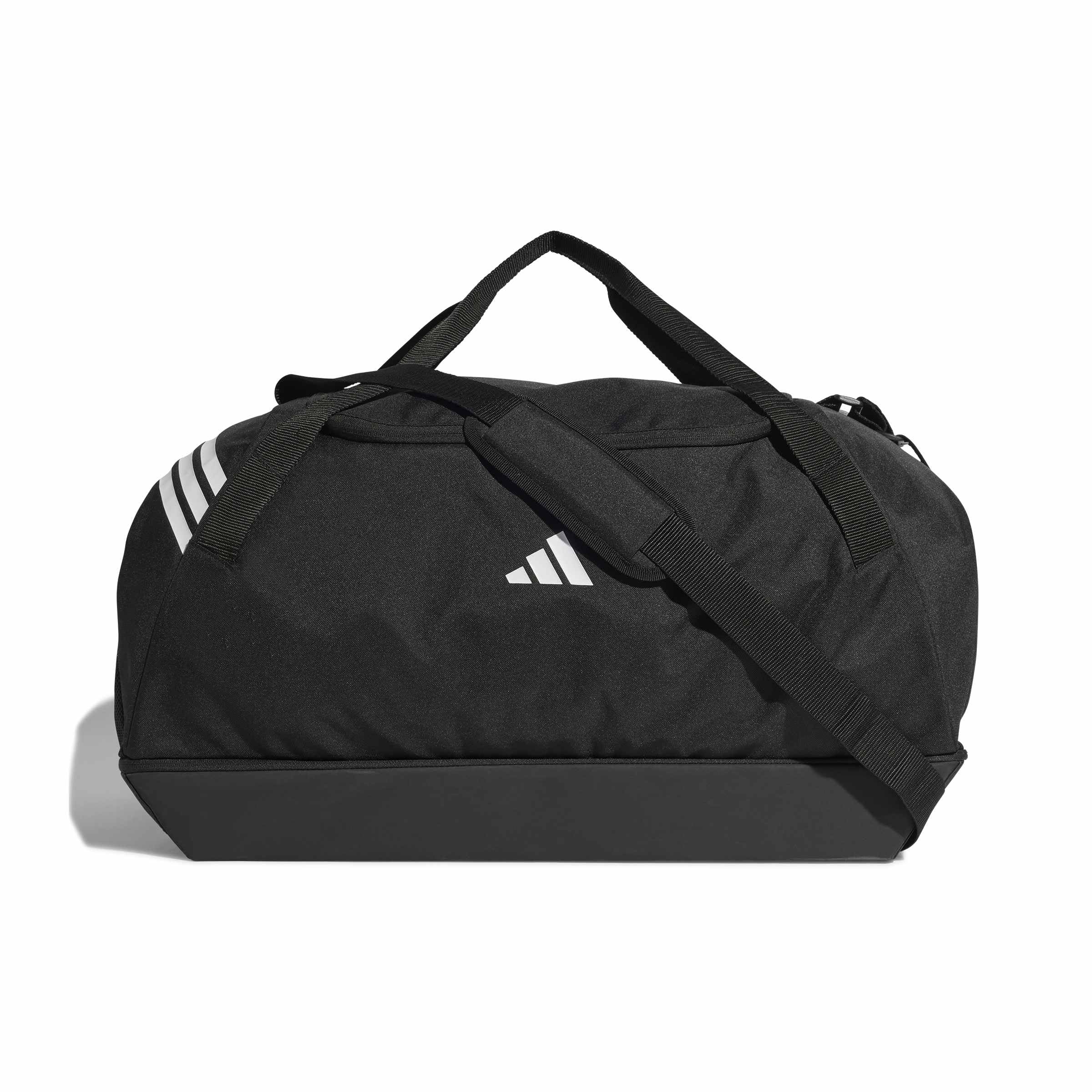 adidas Unisex Tiro Duffle Bag Large with Bottom Compartment Duffel Bag, Black/White, One Size