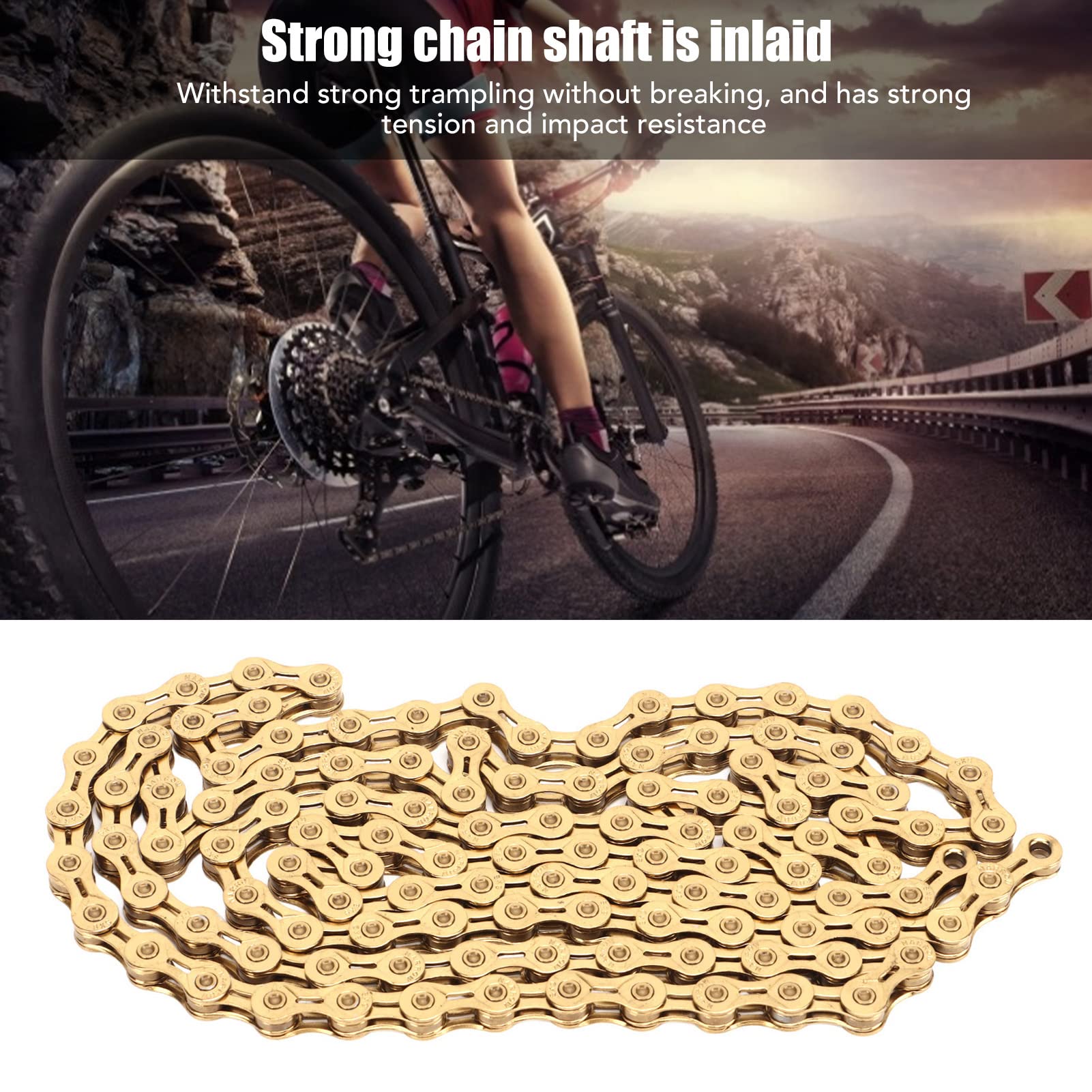 Catena per bicicletta a 9 velocità Acciaio al carbonio premium Design durevole e leggero Catena con prestazioni migliorate per mountain bike Bici da strada Appassionati di