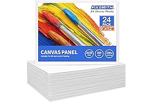 FIXSMITH Canvas Boards for Painting 9x12 Inch, Super Value 24 Pack Paint Canvases