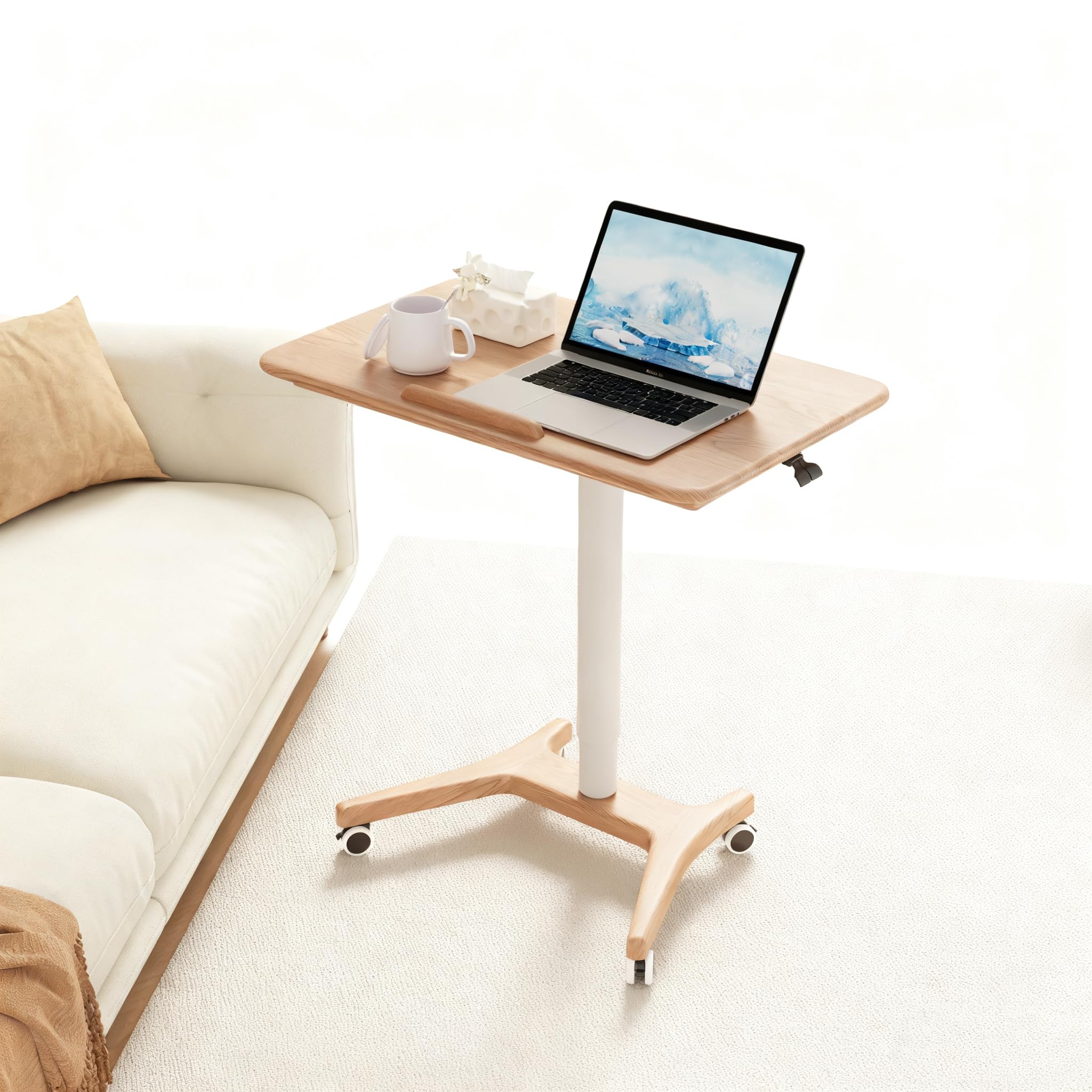 Amazon.co.jp: Mangowood サイドテーブル 昇降式 無垢材天板 ベッド