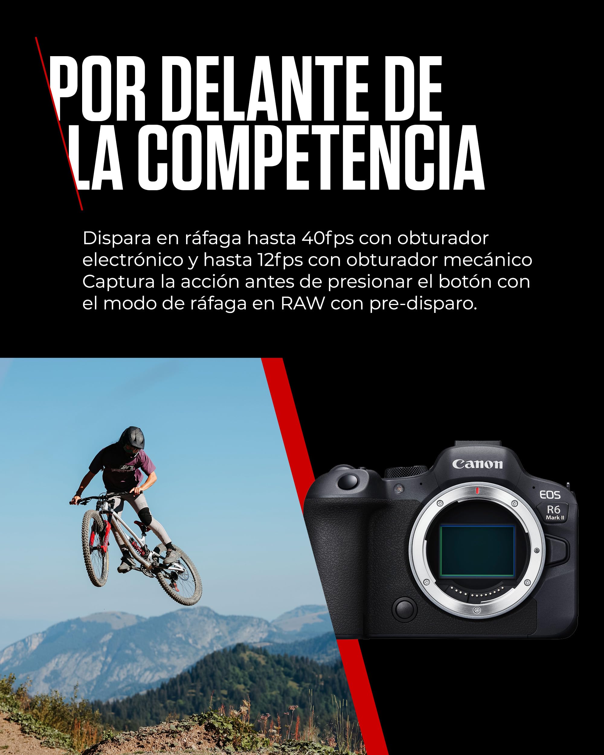 Canon EOS R6 Mark II Full Frame Mirrorless Body Solo + 2X Baterías (Kit de Batería Adicional) | 24,2 megapíxeles, 4K 60p, IS de hasta 8 Pasos y Enfoque automático Dual Pixel CMOS Auto Focus II