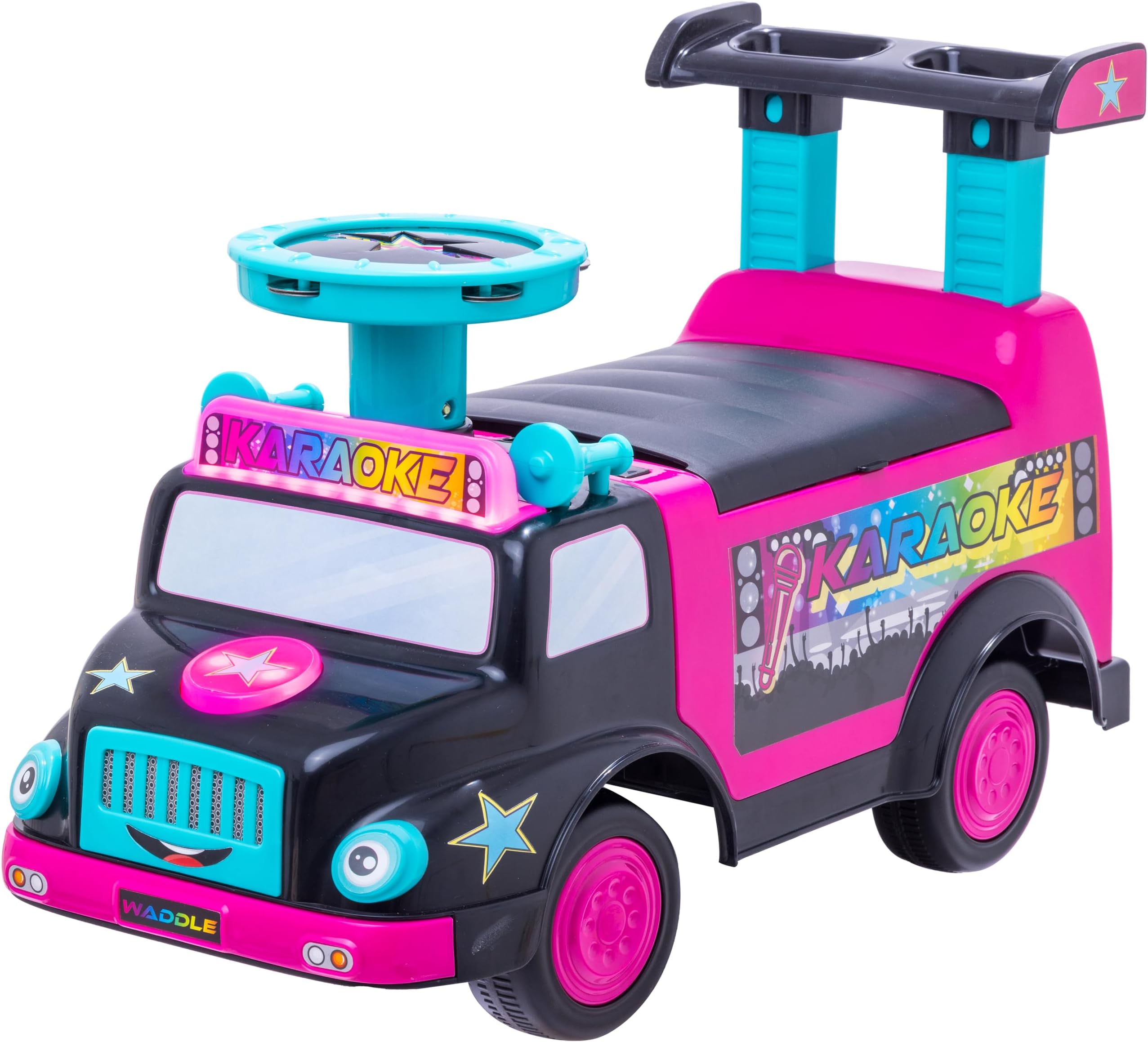 Toddler Ride On Toy - Push Car, Interactive Musical Toys for Toddlers 1-3 with Microphone, Keyboard & Drumsticks, Toddler Activities, Foot to Floor, Durable Baby Car, Easy Assembly, Baby Toy