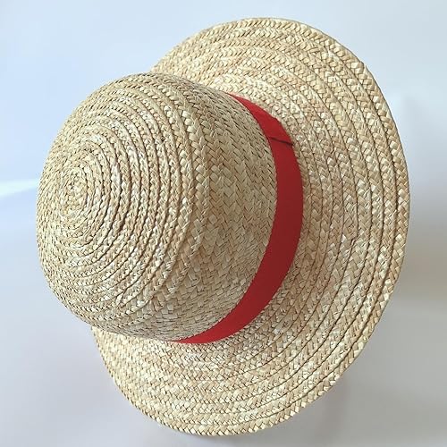 Sombrero de paja Luffy sombrero de cosplay sombreros para Halloween, disfraz de actuación, sombrero de paja para hombres, mujeres y niños, correa