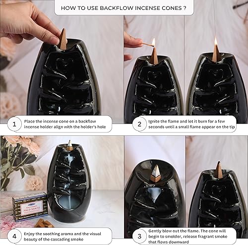 Vista 71 de Super Hit - Conos de incienso de reflujo para cascada, fuente de humo aromático, Haze Falls y esterilla, paquete de 6 Super Hit - 6