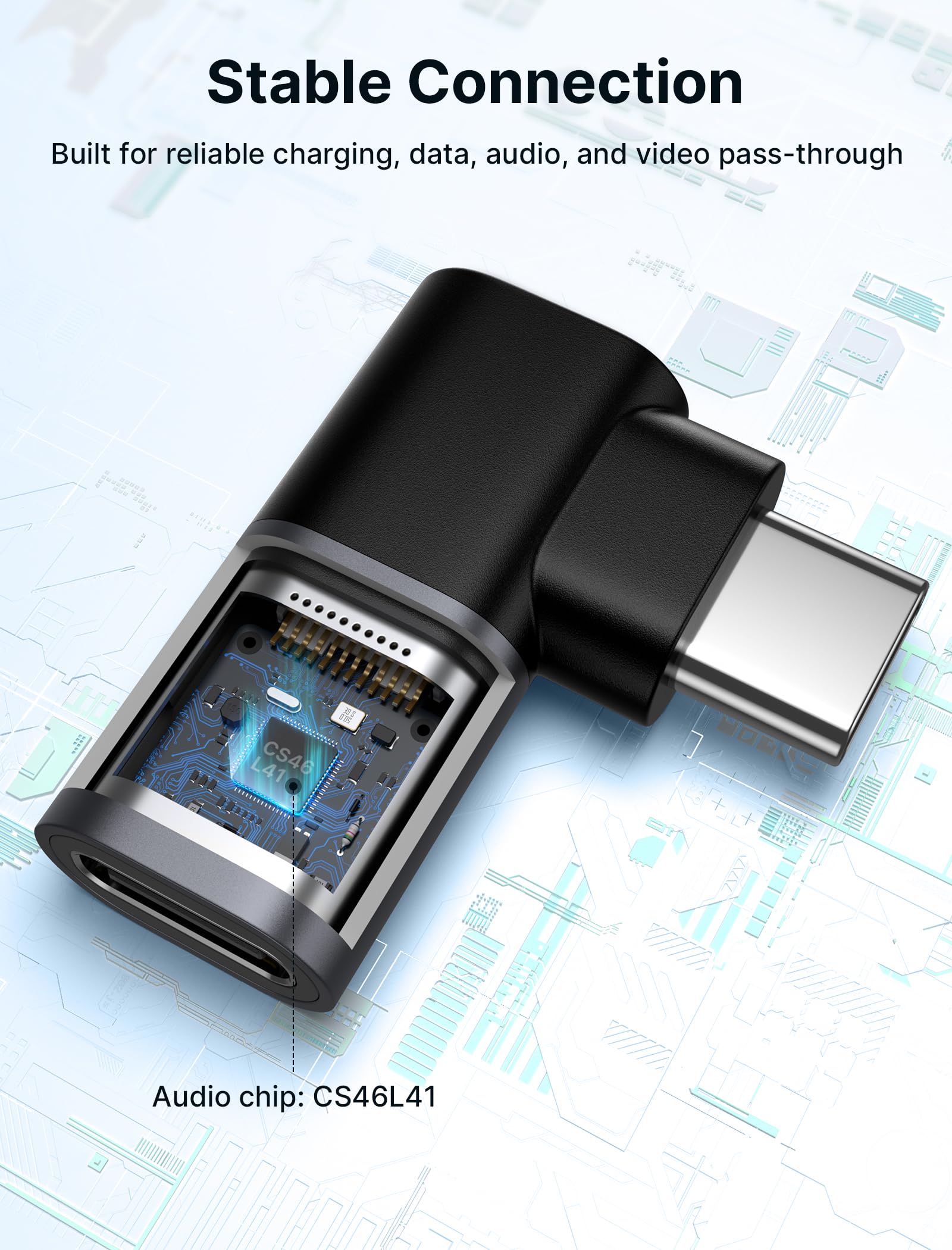 JSAUX Adapter USB C męski na USB C, żeński, 2-pak, transfer danych 40 Gb/s, PD 100 W, przedłużacz USB typu C 3.1, kompatybilny z MacBookiem, Steam Deck, ROG Ally, Switch, VR, iPhone 16/15, Samsung