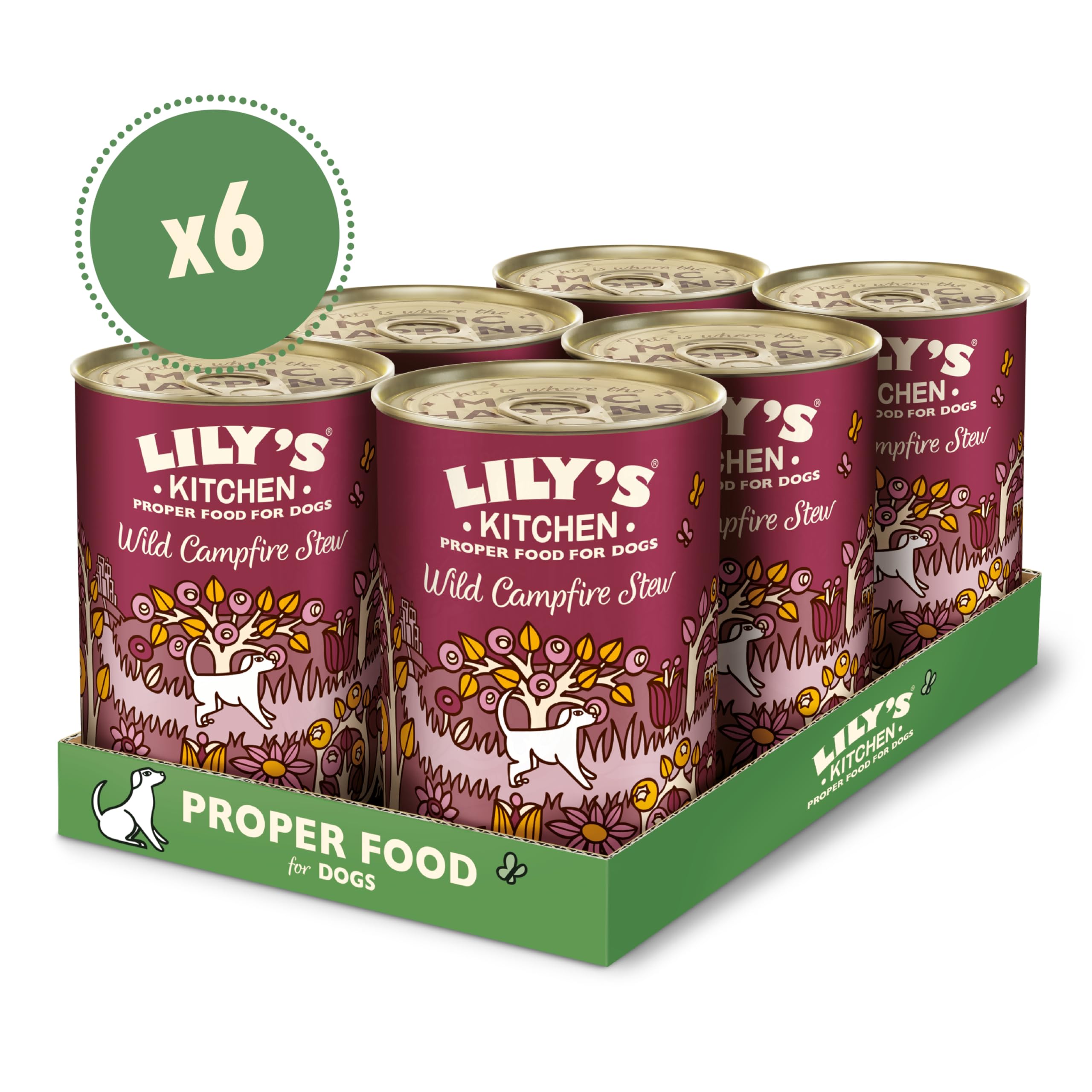 Lily's Kitchen Prodotto con ingredienti naturali Cibo umido per cani Spezzatino di cervo con fagiano e salmone 6 x 400 g