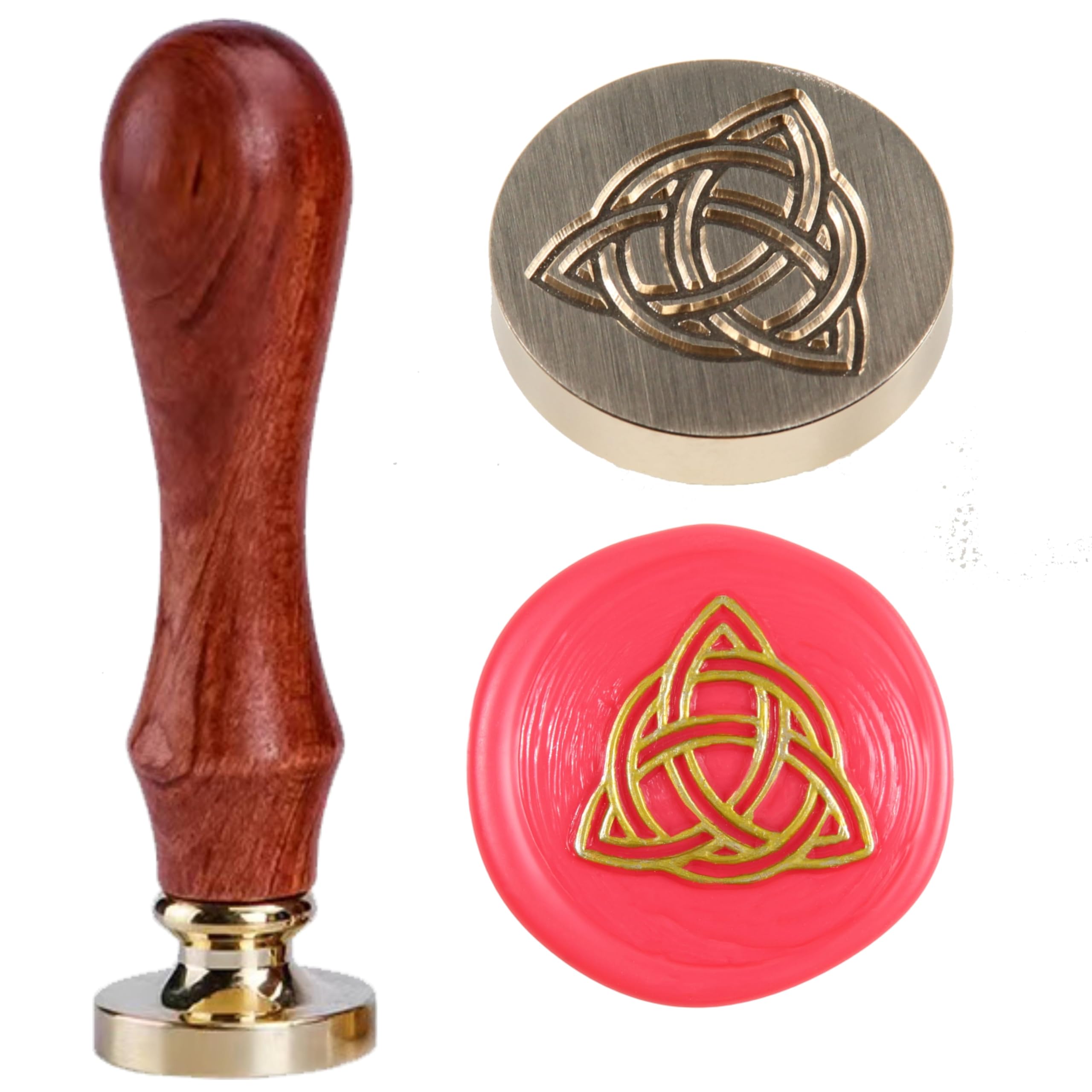 Celtic Knot Triquetra Wax Seal Stamp Celtic Trinity Knot Sealing Wax Stamps Infinity Symbol of Endless Love Good Luck Amulet-Irish Witchcraft Wicca Magic Stamp Wolf Vintage