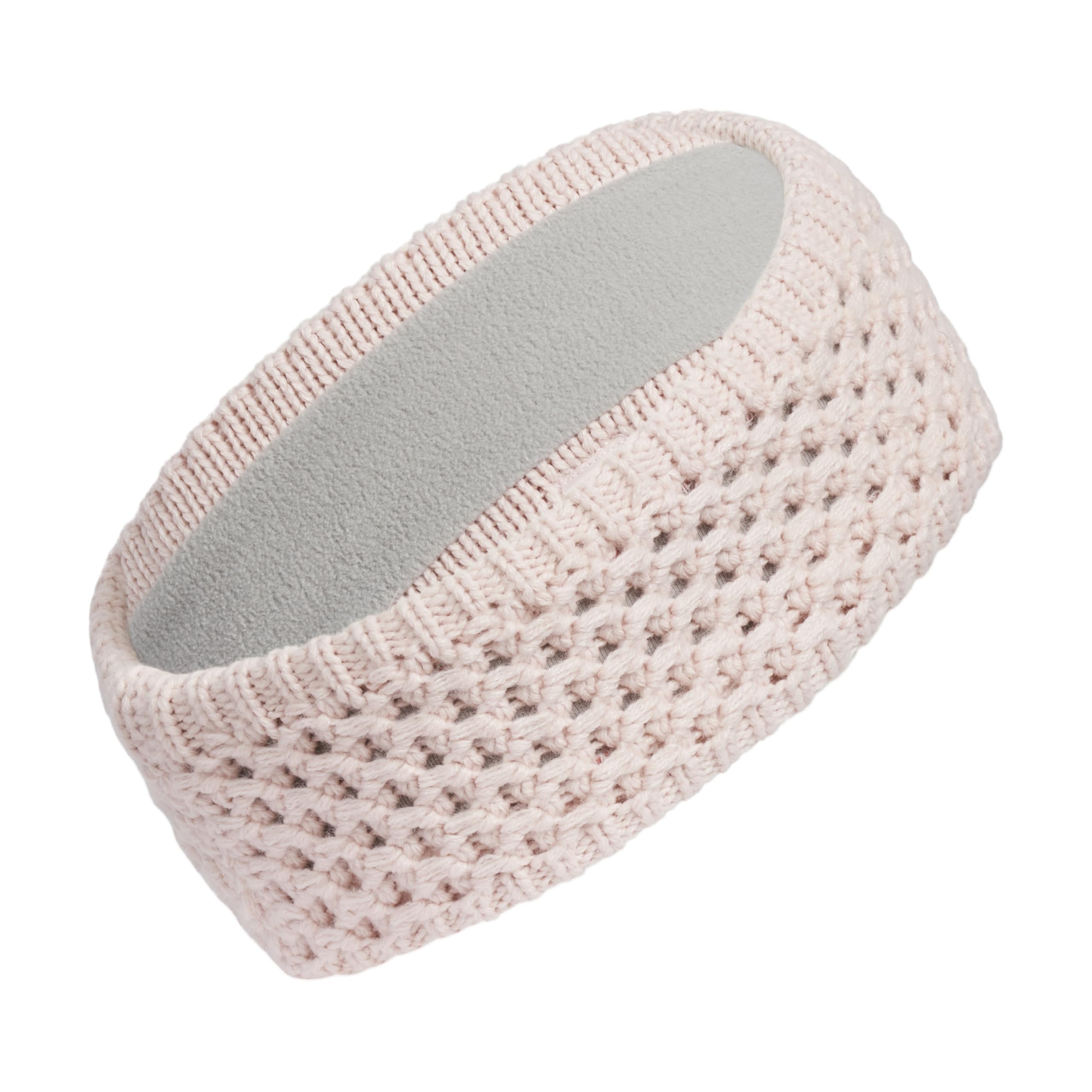 adidas Women's Knit Headband, Winter Ear Warmer Soft Fleece Lined, Sandy Pink/Grey Three/Crestline