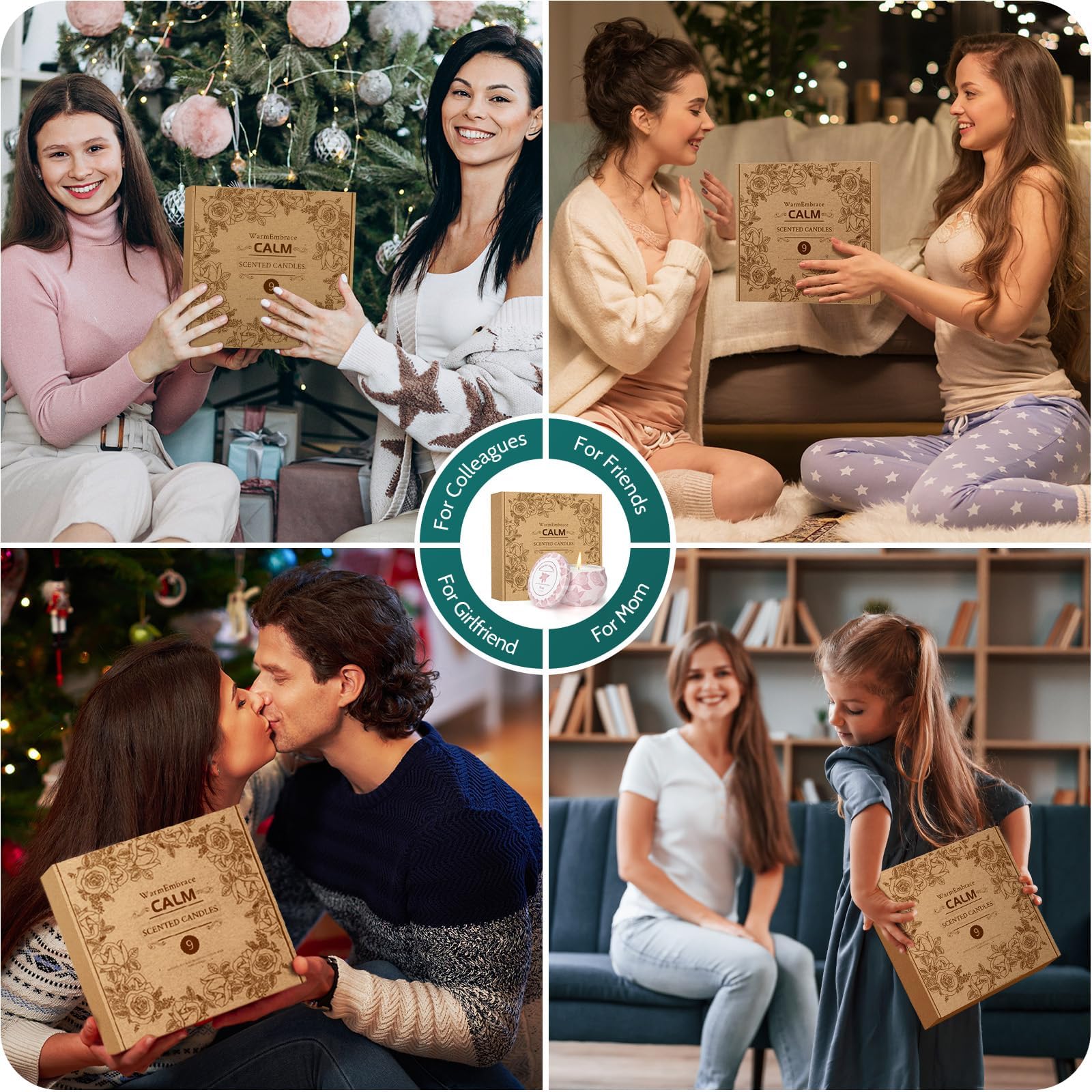 WarmEmbrace 9er-Pack Duftkerzen, Set mit 9 einzigartigen Duftkerzen, langlebige Kerzen für Zuhause und Büro