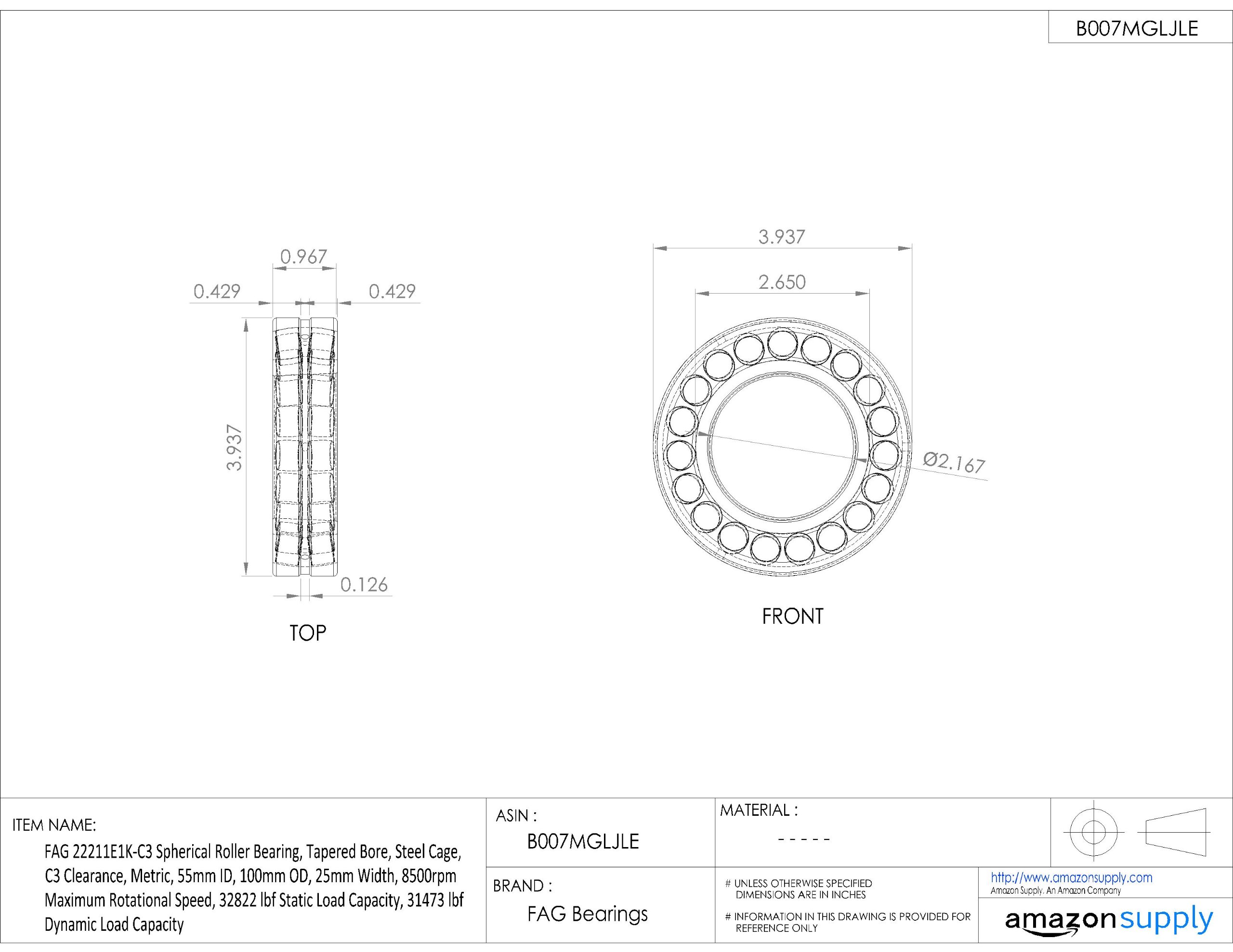 FAG Pendelrollenlager 22211-E1-K-C3
