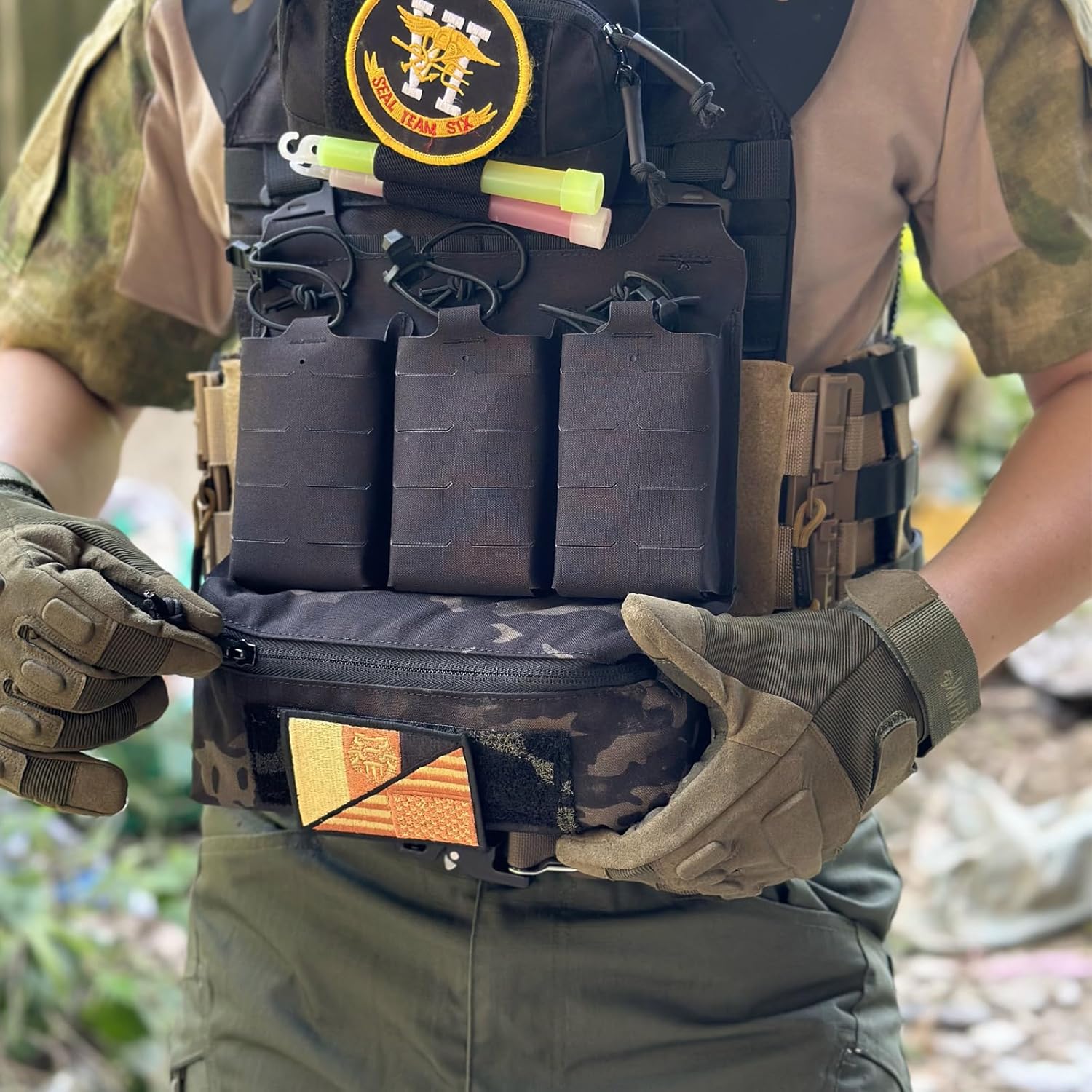 Dangler Pouch Mini Drop Pouch Sack Pouch Abdominal Fanny Pack with Hook and Loop YKK Zipper Tourniquet Holder for Vest Chest Rig (BCP)