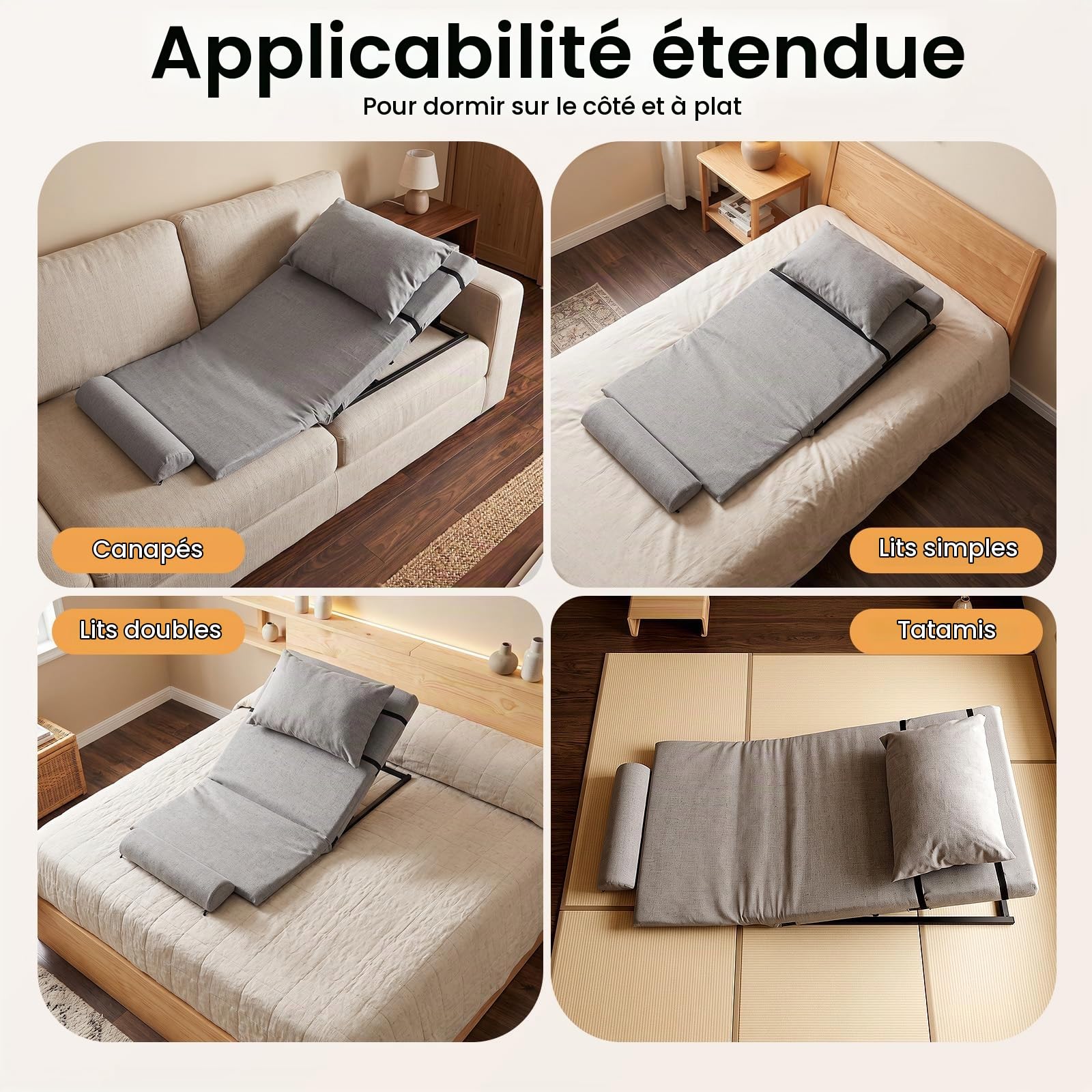 Dossier relevable électrique avec télécommande, 2 à 80 °, charge maximale 300 kg, dossier de lit élévateur avec oreiller, gris
