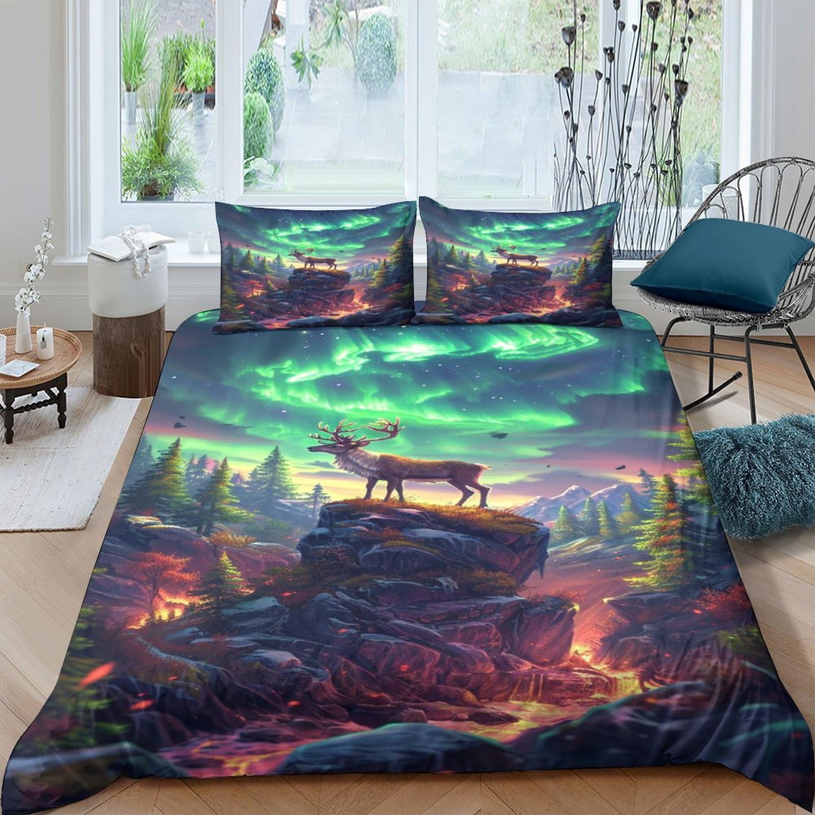 Housse de couette Wapiti 3D respirante et ultra douce avec ses deux taies