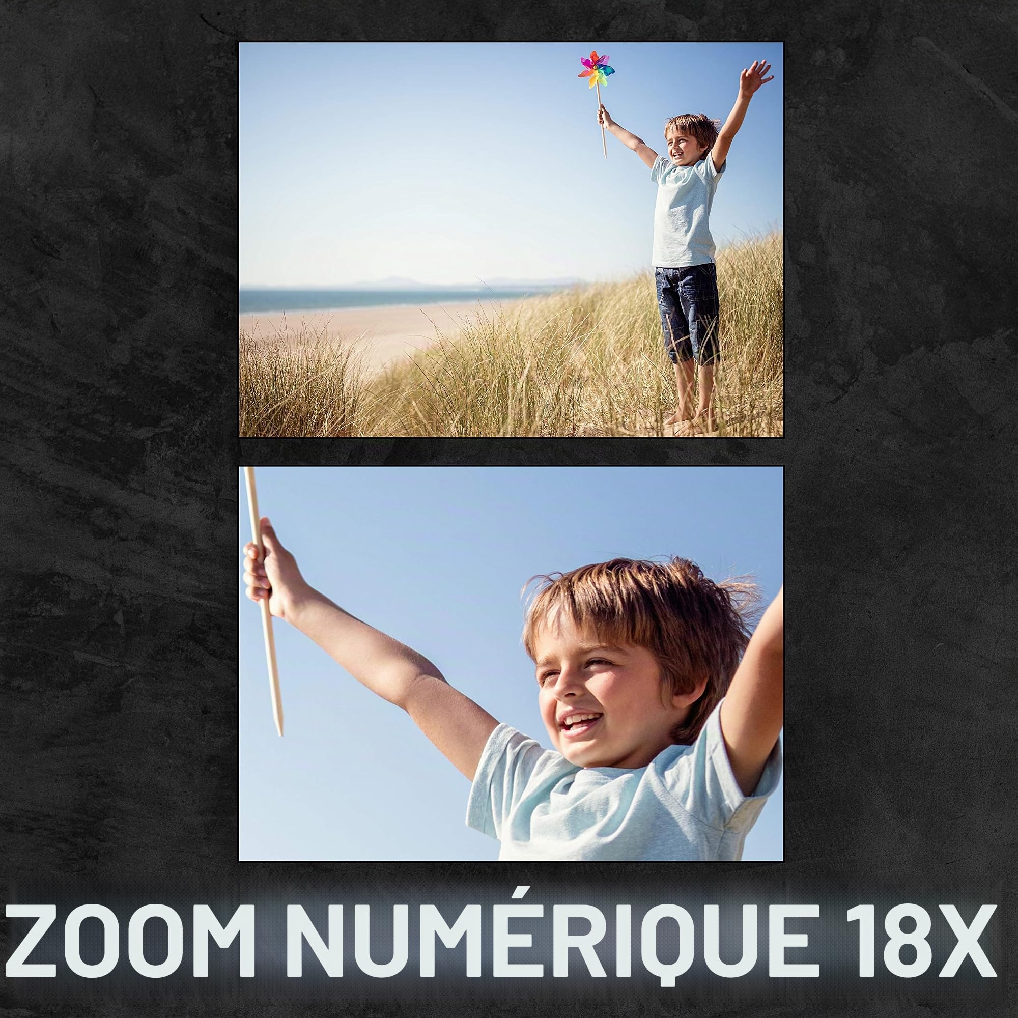 AgfaPhoto Realimove CC2700 – Caméscope Numérique, 2.7K, 24MP, Écran Tactile 3'', Zoom 18X, Télécommande, 2 Batteries Lithium - Noir
