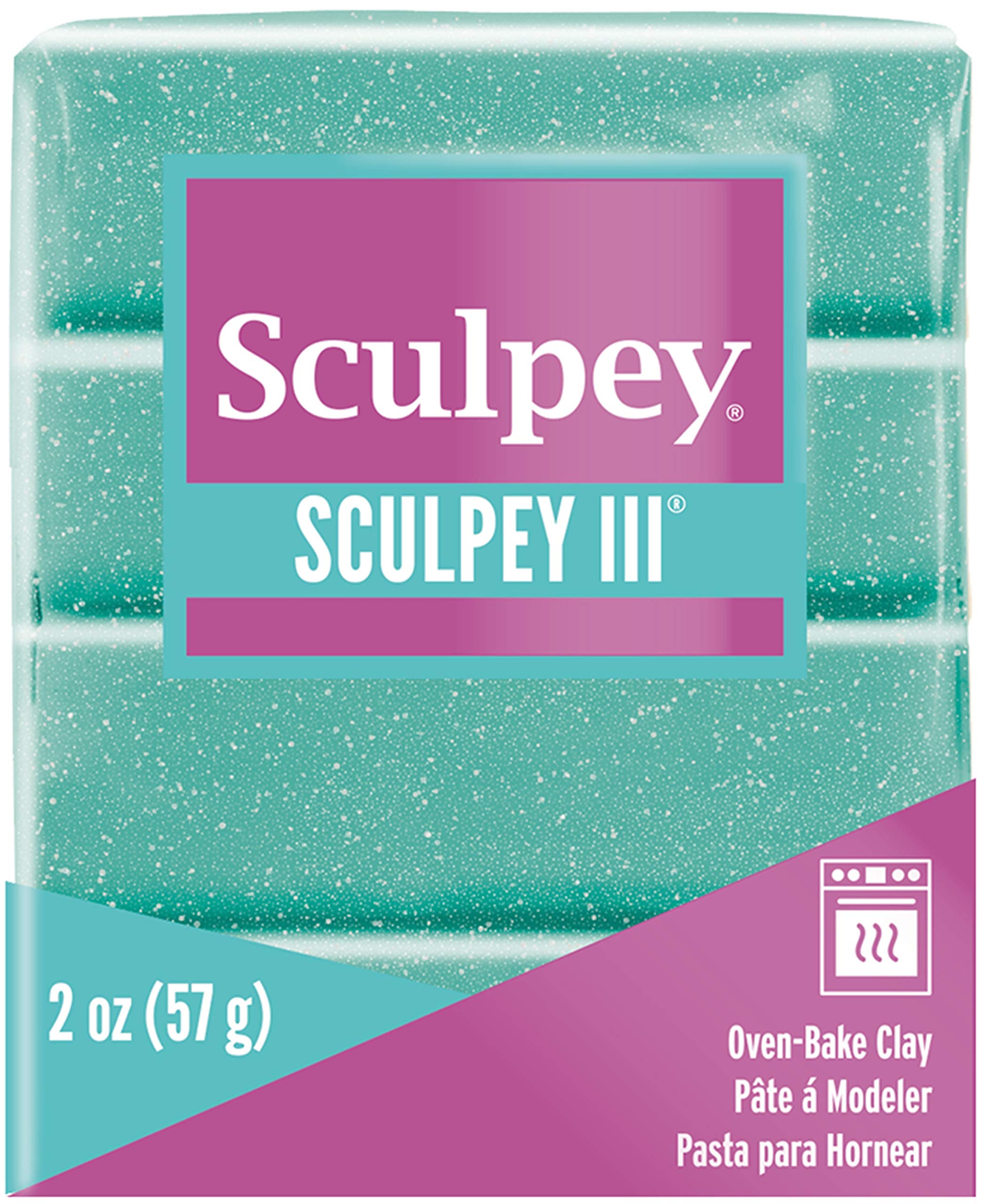 Sculpey Polymer Clay 2OZ Turq GLTTR, Turquoise Glitter