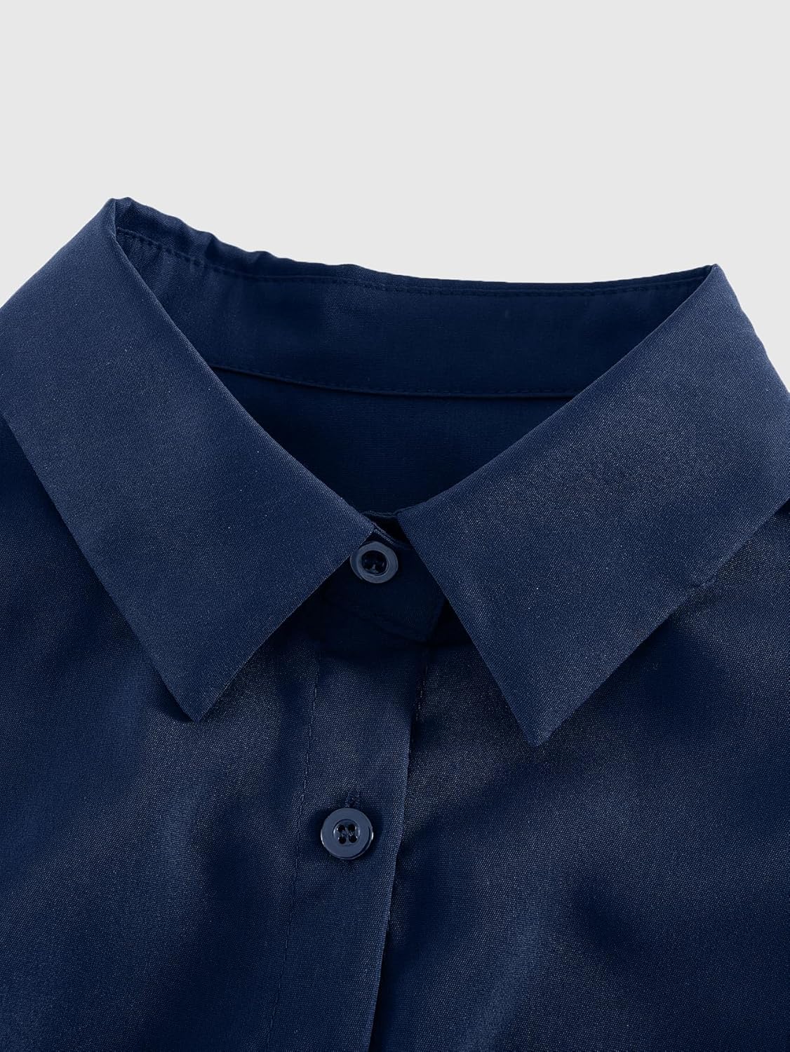 Women's Button Down Shirt Dress Elegant Long Sleeve Collared Work Office Blouses - Image 4