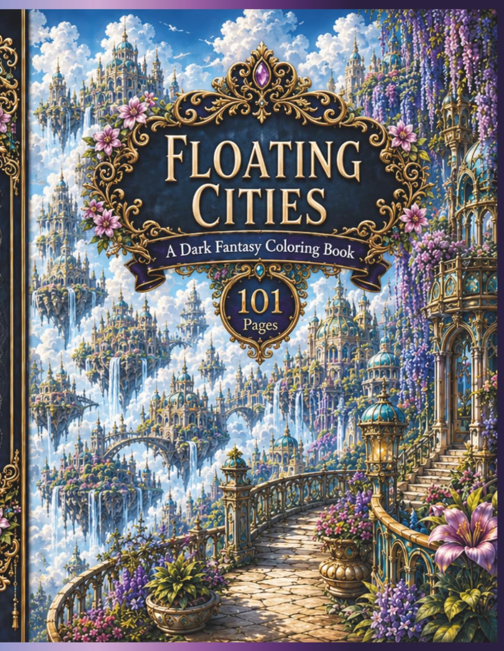 101 Dark Fantasy Floating City Designs: Coloring Book