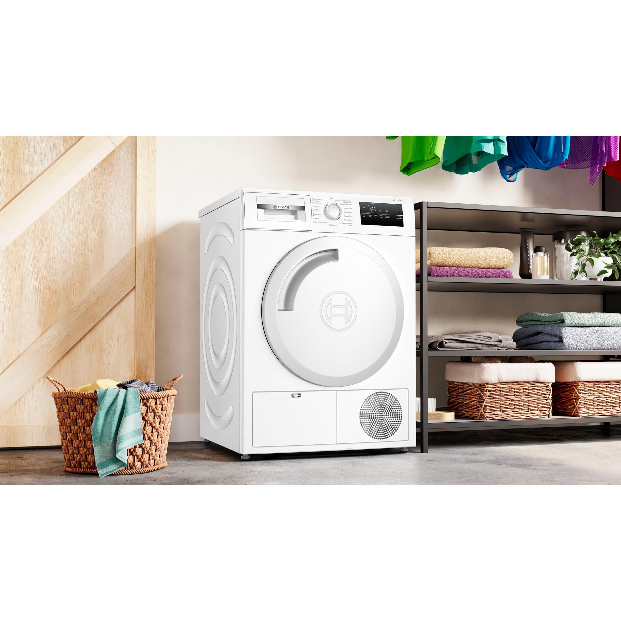 Bosch WTN83203 Serie 4 Asciugatrice a condensazione 8 kg Auto Dry: asciugatura ottimale, design antivibrazione: maggiore stabilità, velocità record, sistema di asciugatura sensibile