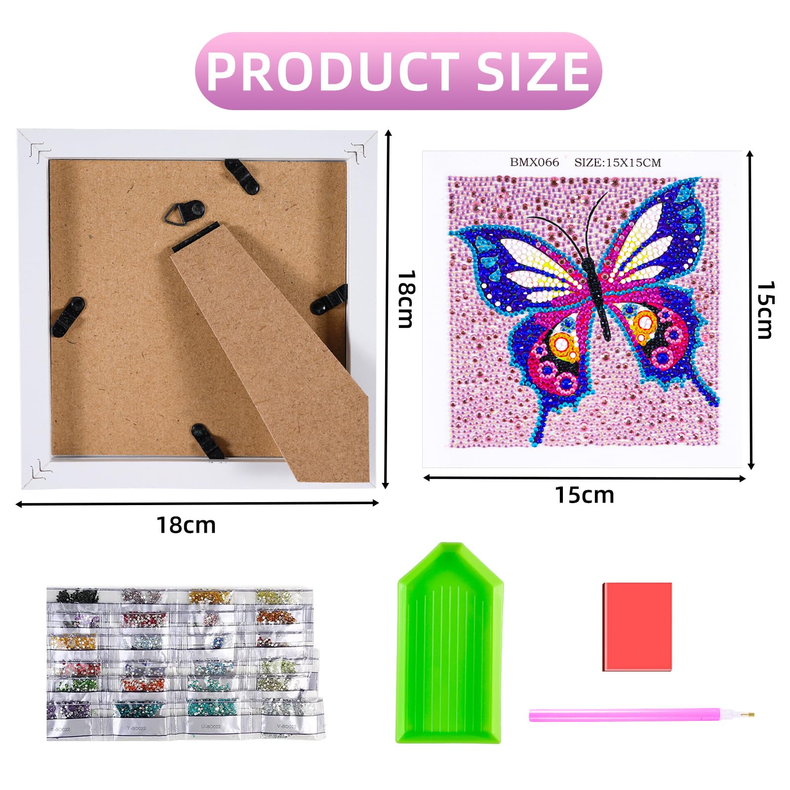 5D Diamond Painting Kit Completo,Farfalla Pittura Diamante Fai Da Te,Pittura Diamante con Numeri,Animale Diamond Painting Adulti,Diamante Ricamo Arts