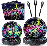 Vista 43 de Qyeahkj Juego de 100 platos de papel y servilletas de abeja, suministros para fiesta de primer cumpleaños, suministros para el primer cumpleaños