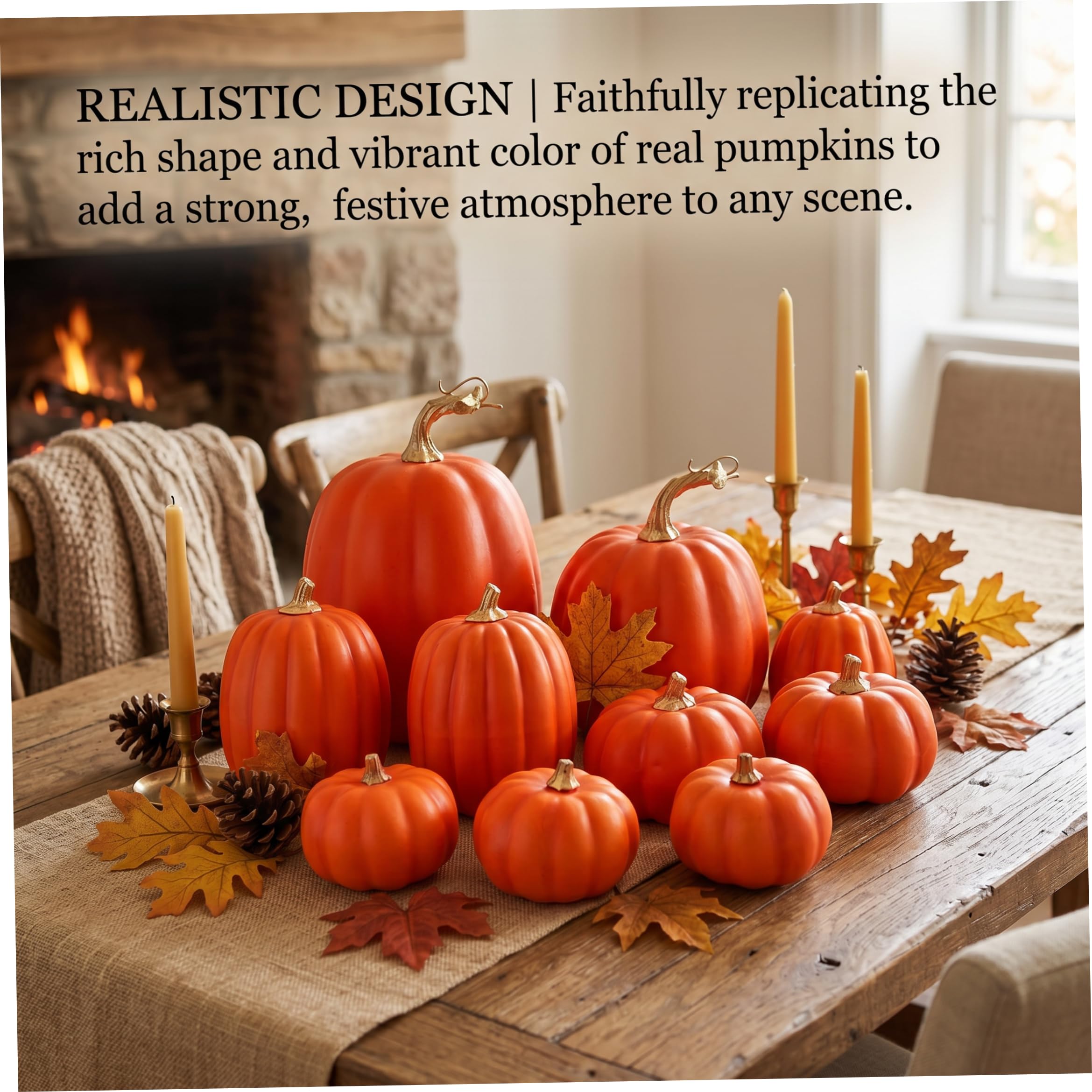 10 zucche artificiali, zucche in schiuma, decorazione di Halloween arancione, decorazione di zucca, zucca di Halloween