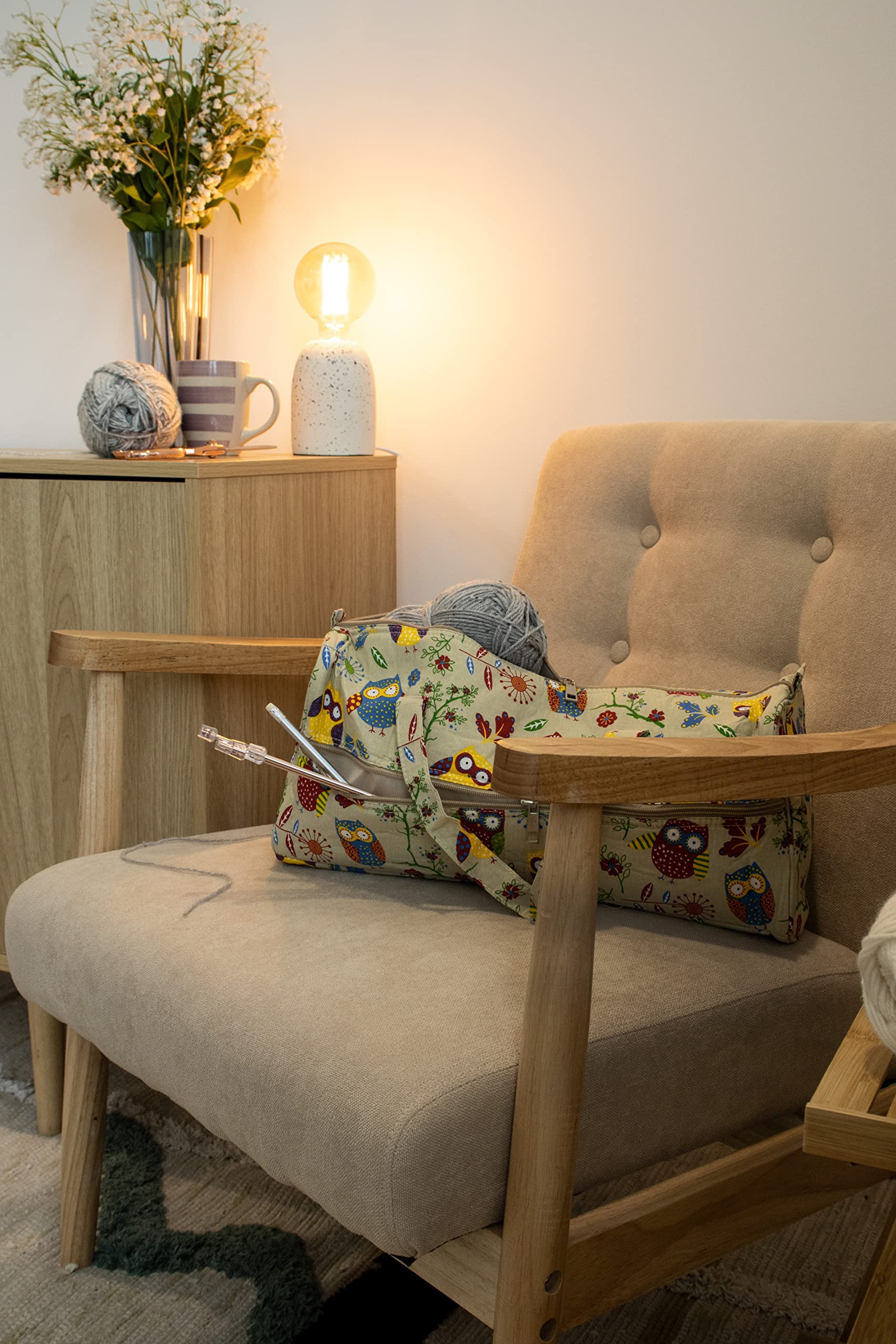 Hobby Gift Exclusive Knitting Bag Project Storage Travel Case Yarn Holder  Crochet Bag 16 x 43 x 19cm