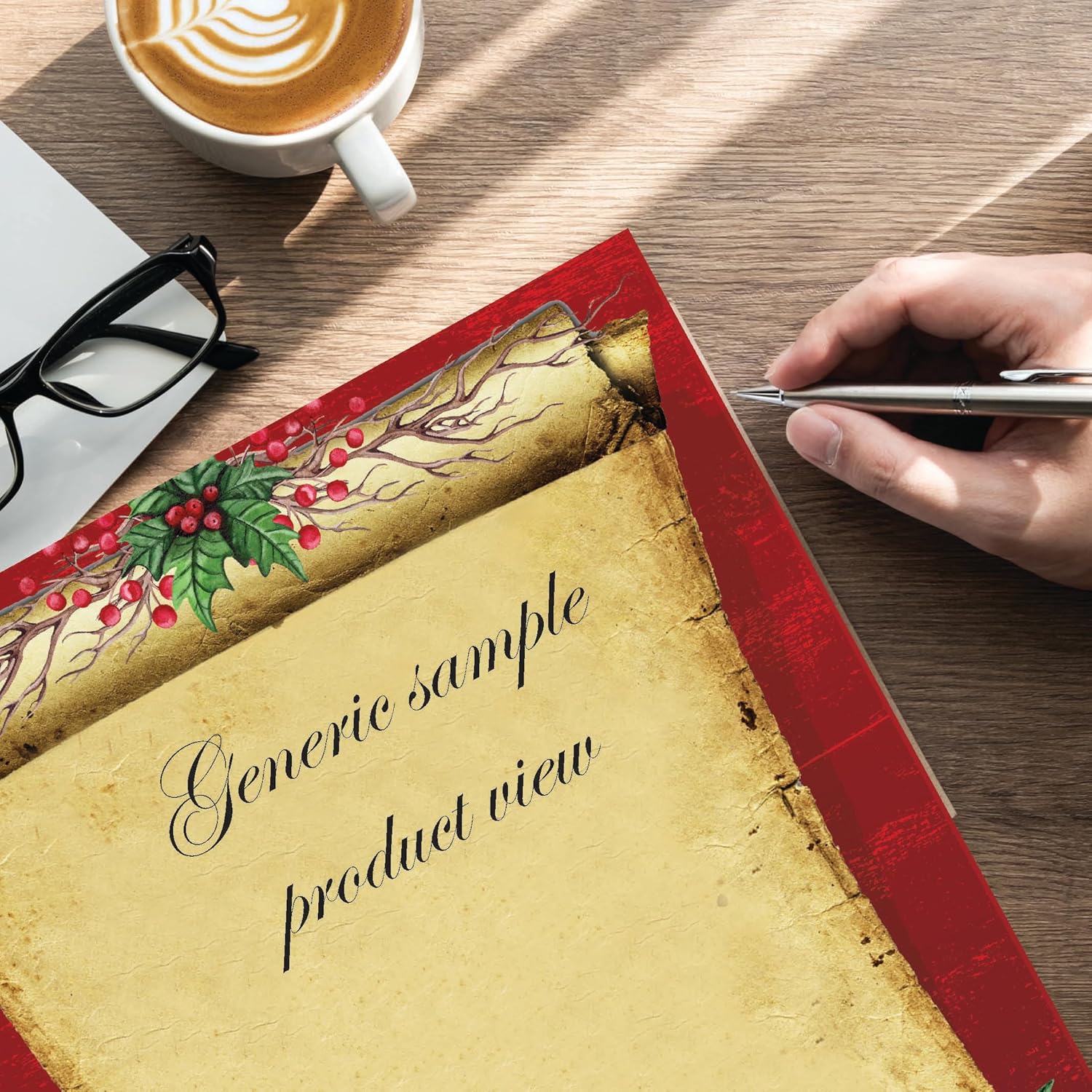 Christmas Scroll Holiday Letterhead Laser & Inkjet Printer Paper (100 Sheets)