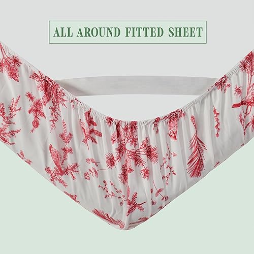 Miniatura 10 de Elegant Comfort Juego de sábanas de 6 piezas con estampado de enrejado marroquí, súper acogedor, resistente a la decoloración y a las arrugas, 1500