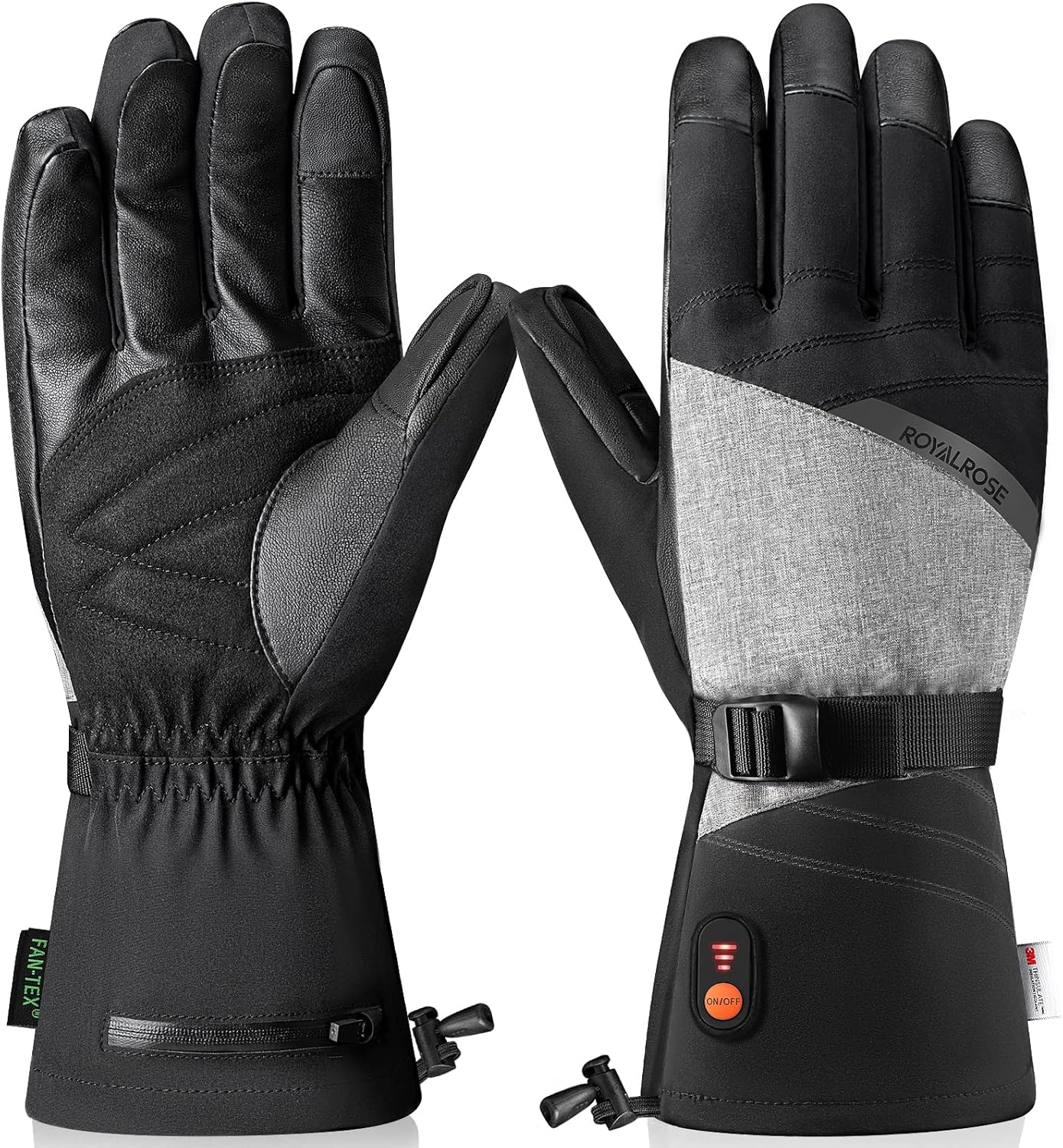 Heated Gloves for Men Women, 7.4V 3000mAh Battery
