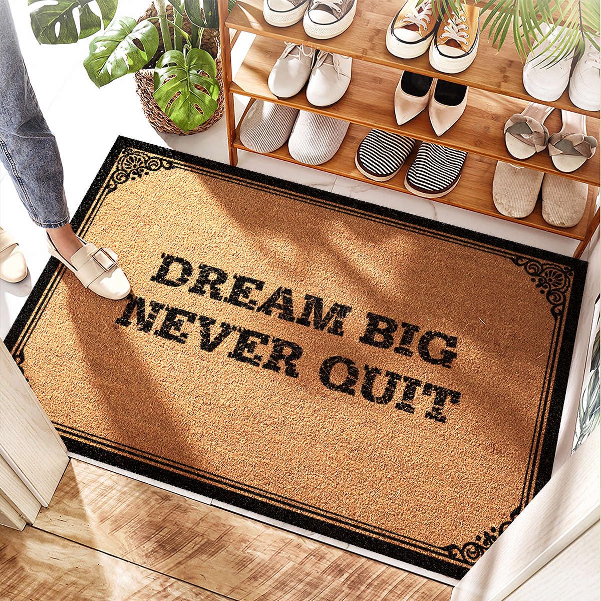 Tapis de porte en chenille de construction paillasson chic et résistant pour entrée