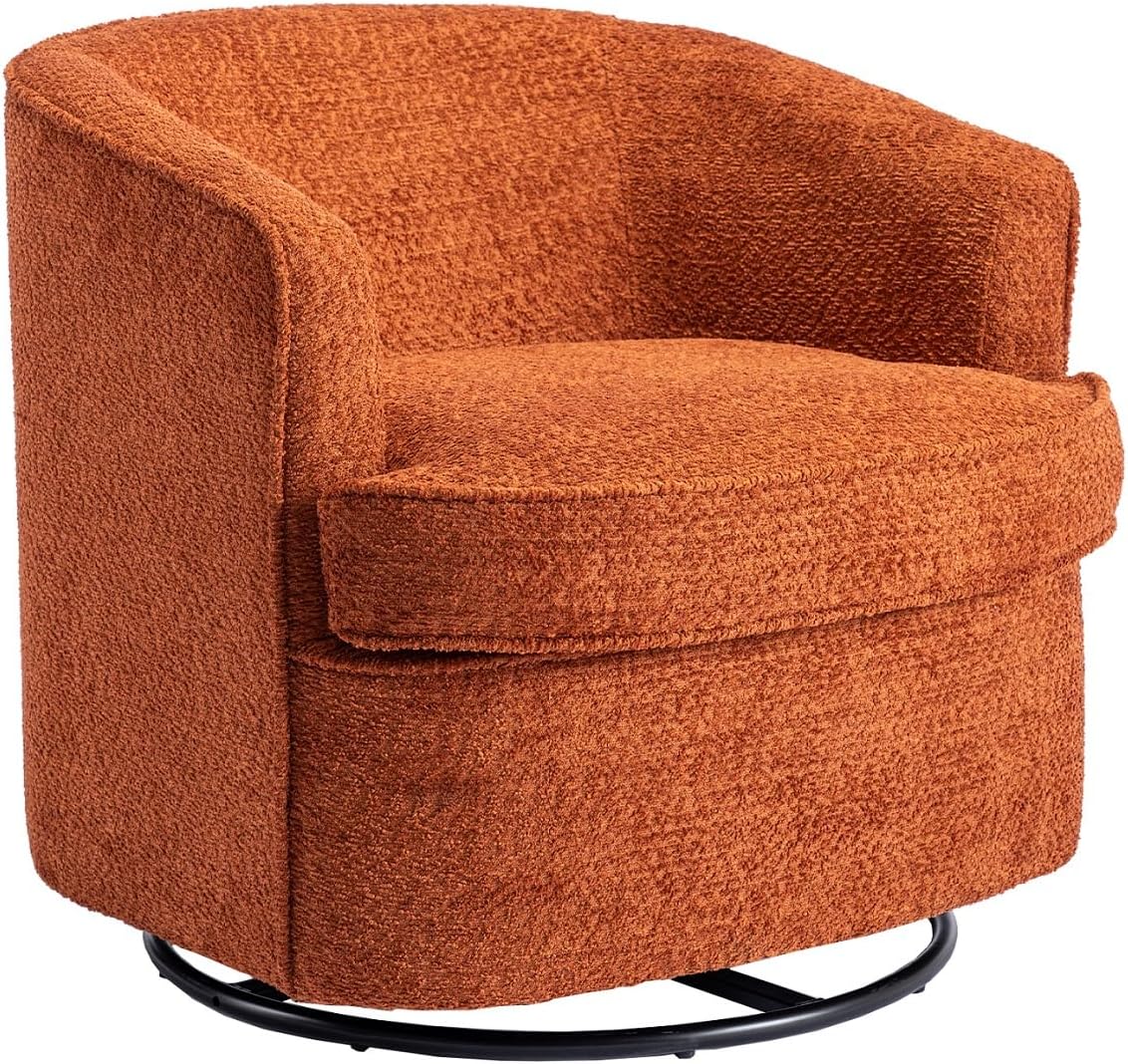 Luoyisimall Swivel Barrel Chair, Comfy Round Accent Sofa