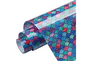 TransWonder Mermaid-Glitter-HTV Glitter Mermaid Heat Transfer Vinyl - 12x5ft. Mermaid HTV Dragon...