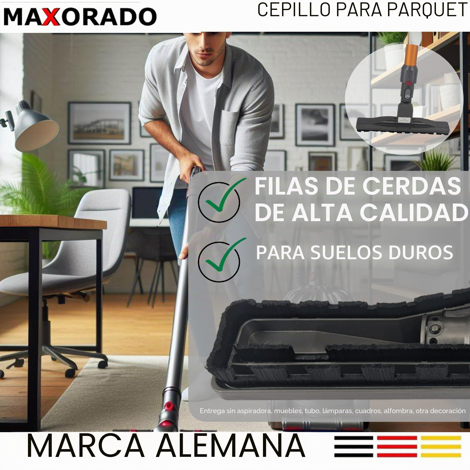 Boquilla de parquet para BigBall Cepillo de parquet Boquilla de suelo compatible con Dyson Aspiradora Big Ball 96742201 967422-01 CY22 CY23 CY26 CY28