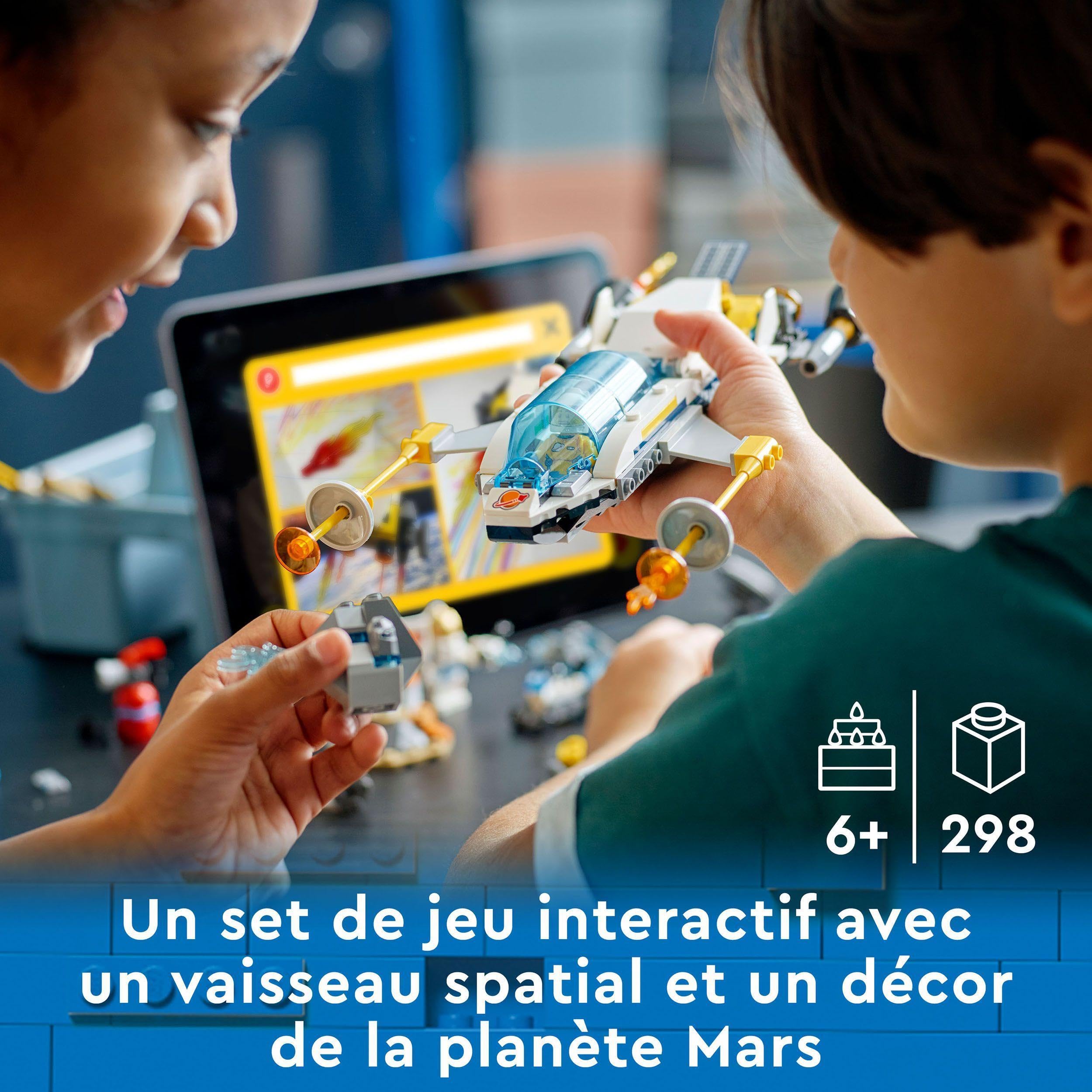 LEGO 60354 City Missions d’Exploration Spatiale sur Mars, Jouet de Construction Interactif avec Vaisseau Spatial et Planète Rover, pour Enfants de 6 Ans
