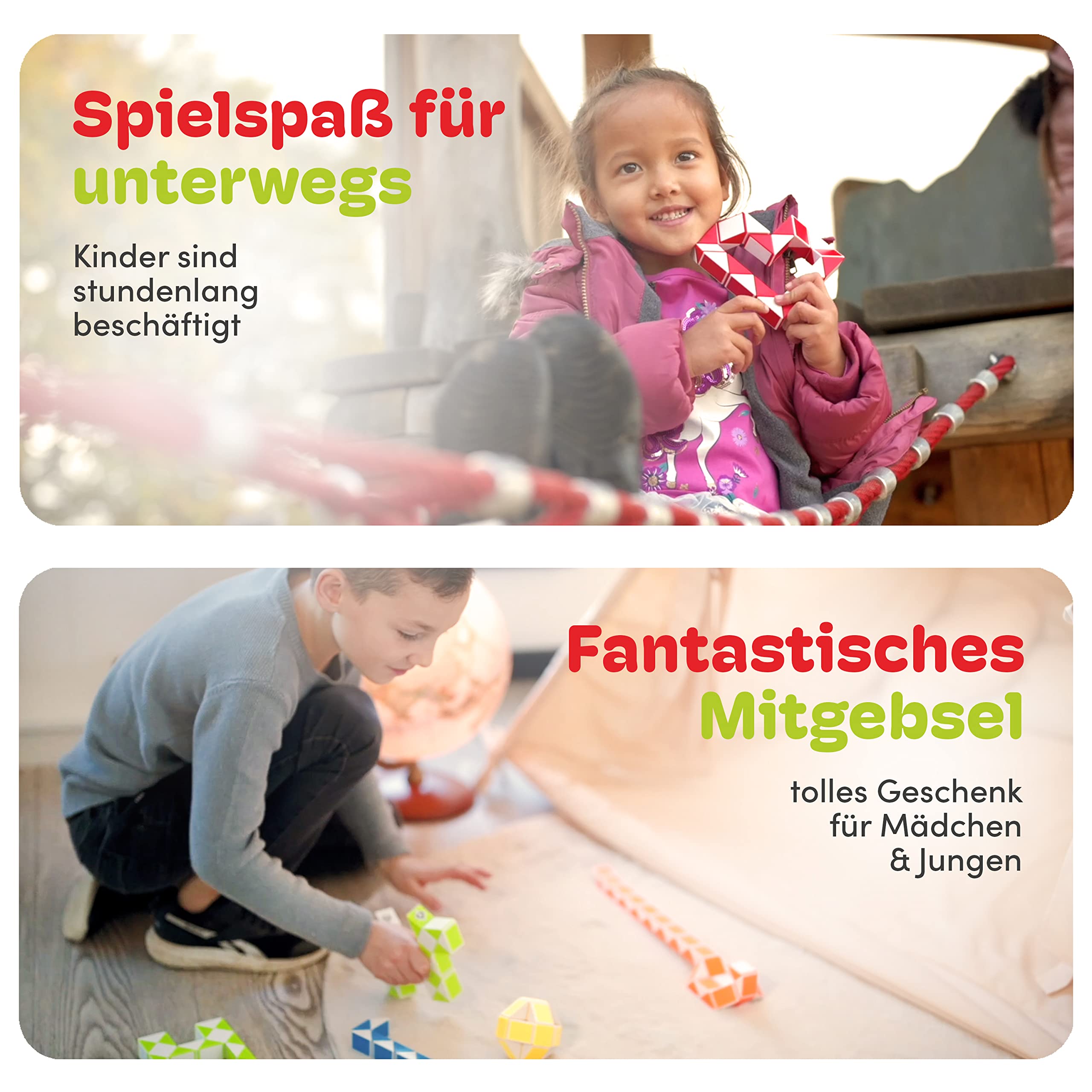 CUBIDI® Original Magic Snake - 48 Blöcke Blau | Knobelspiele für Kinder und Erwachsene | Ideal als Mitgebsel Kindergeburtstag, Kindergeburtstag Gastgeschenke oder kleine Geschenke für Kinder - 3