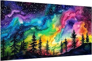 HeeBenor Large Diamond Art Kits for Adults, 5D Aurora Diamond Painting Kits, DIY Full Drill Forest Landscape Diamond Art Painting, Gem Art Kit for Adults for Wall Decor 27.5 X 15.7 Inch