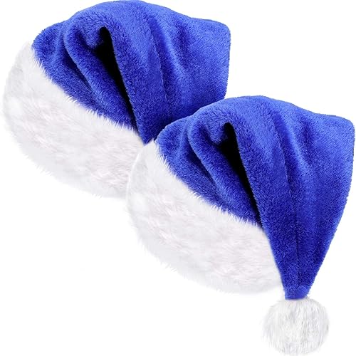 2 Sombrero de Papá Noel Gorro de Navidad Unisex Sombrero de Navidad a granel para Año Nuevo Suministros Decoración de Navidad