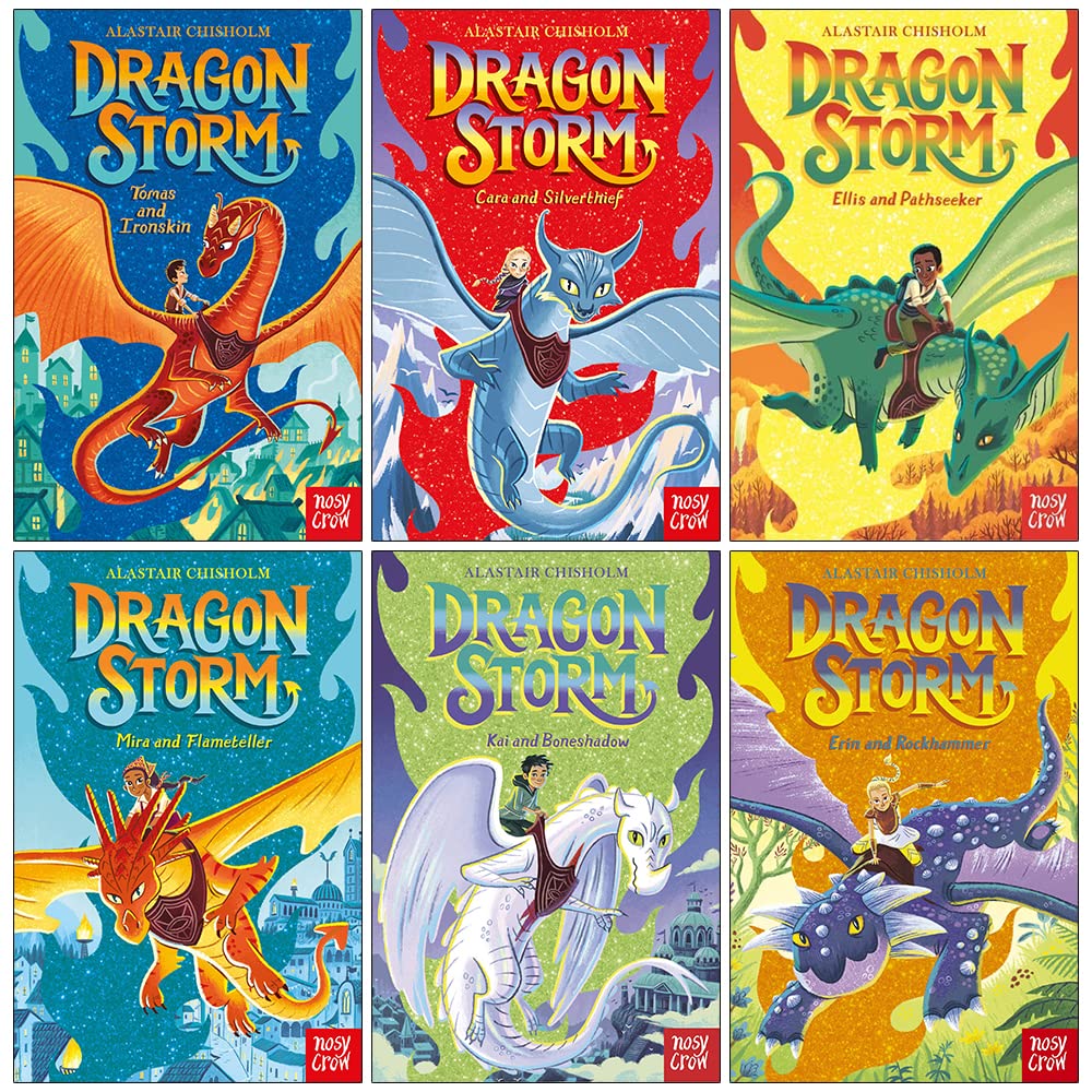 Dragon Storm Series Collection 6 Books Set By Alastair Chisholm (Tomás and Ironskin, Cara and Silverthief, Ellis and Pathseeker, Mira and Flameteller, Kai and Boneshadow, Erin and Rockhammer) Paperback – 20 Feb. 2023