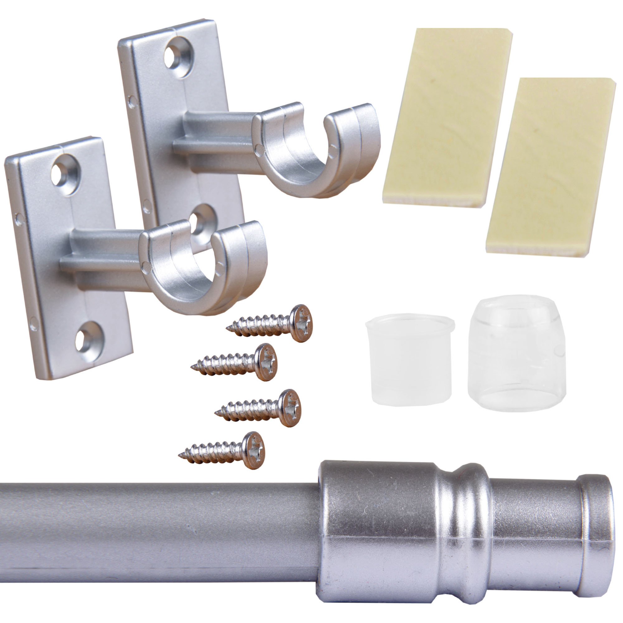 Asta Per Tende Estensibile In Metallo – 85-135 Cm, Argento Cromato Lucido – Accessori Inclusi E Montaggio Senza Fori Con Strisce Adesive – Per Tende Con Asole E Occhielli